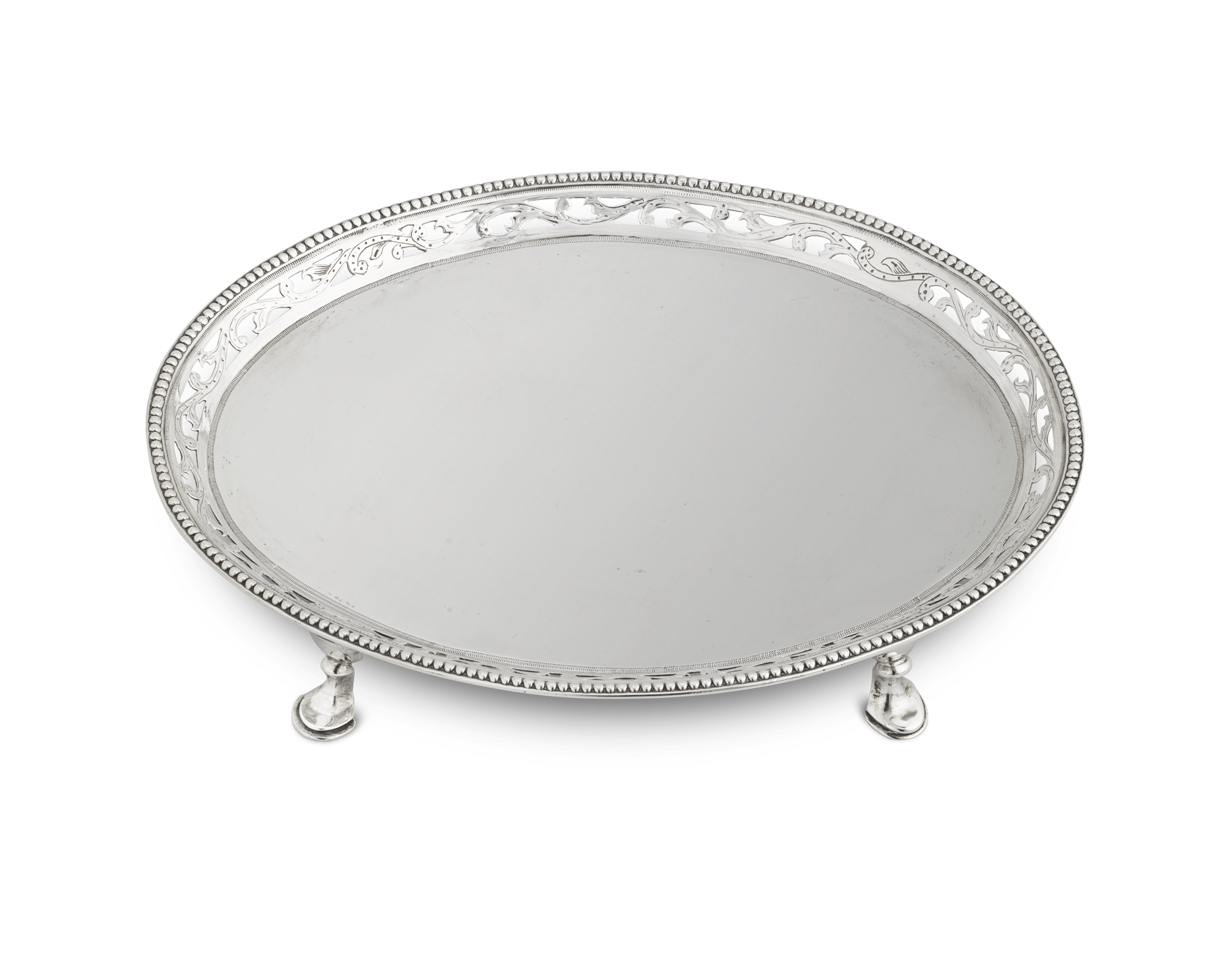 Georgian Pierced Silver Salver