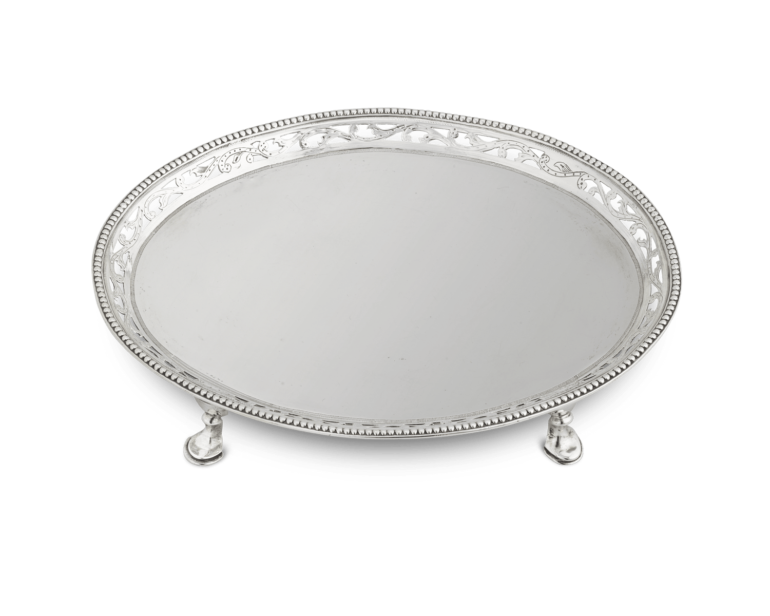 Georgian Pierced Silver Salver