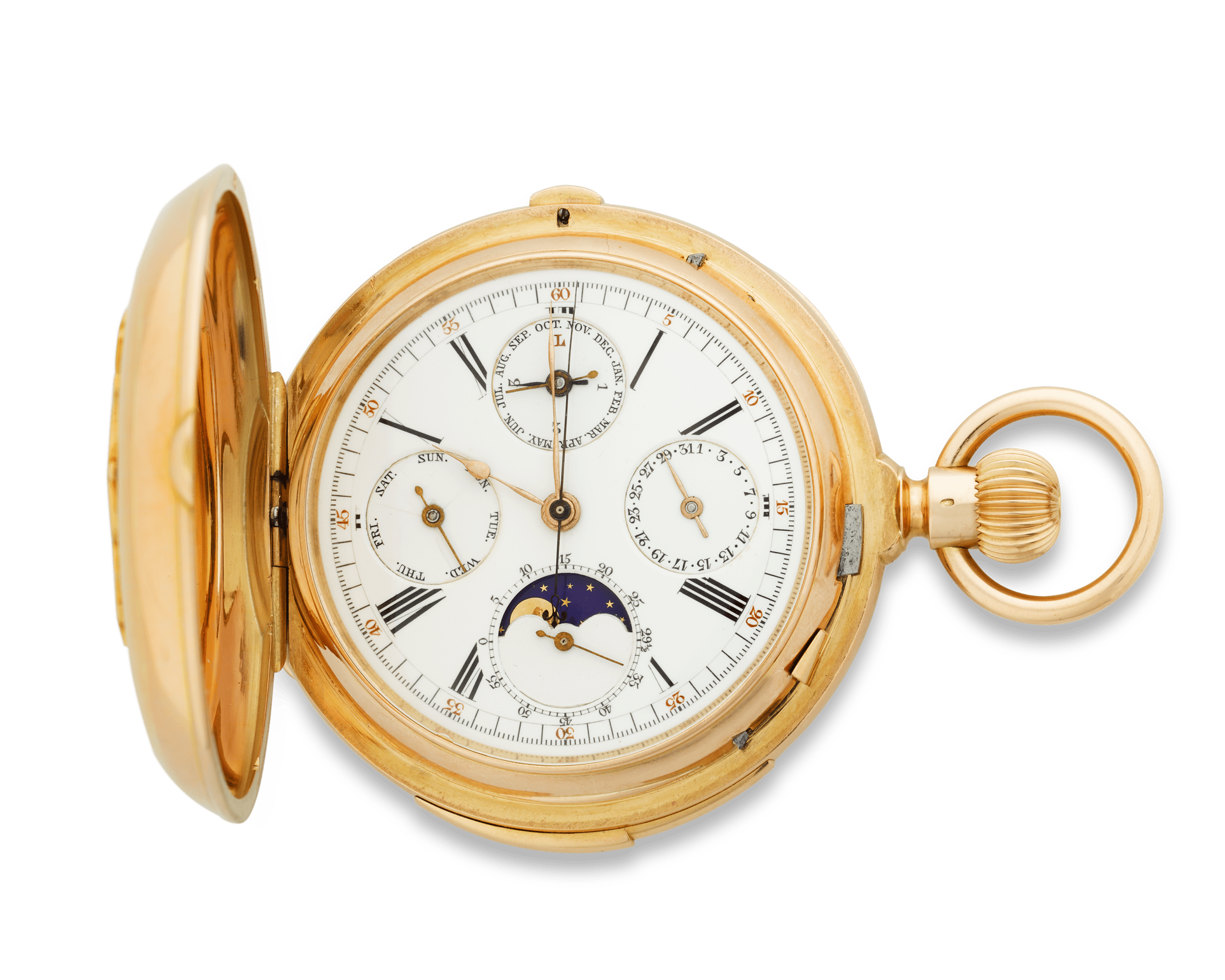 Perpetual Calendar Chronograph Pocket Watch by Redard & Co.