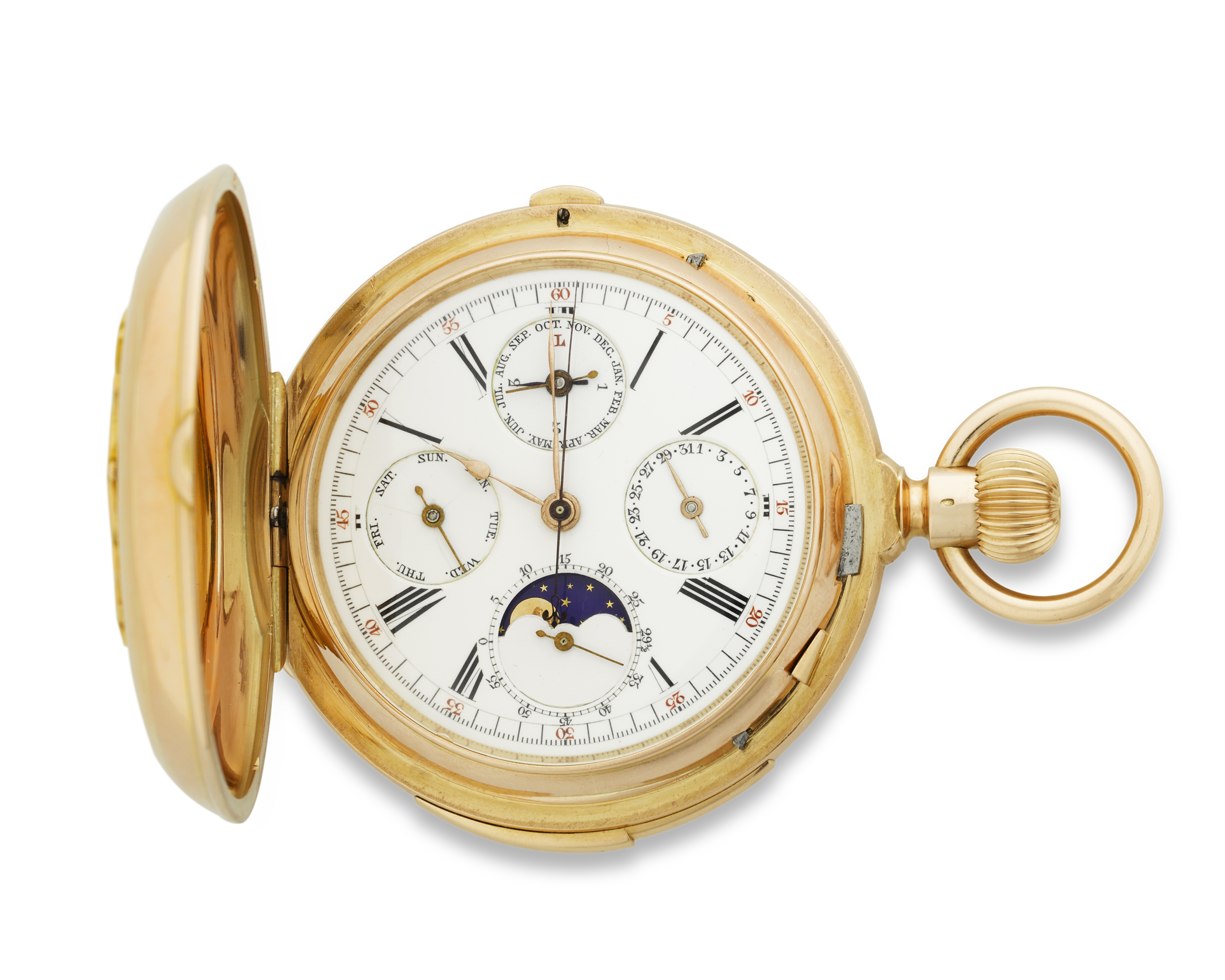 Perpetual Calendar Chronograph Pocket Watch by Redard & Co.