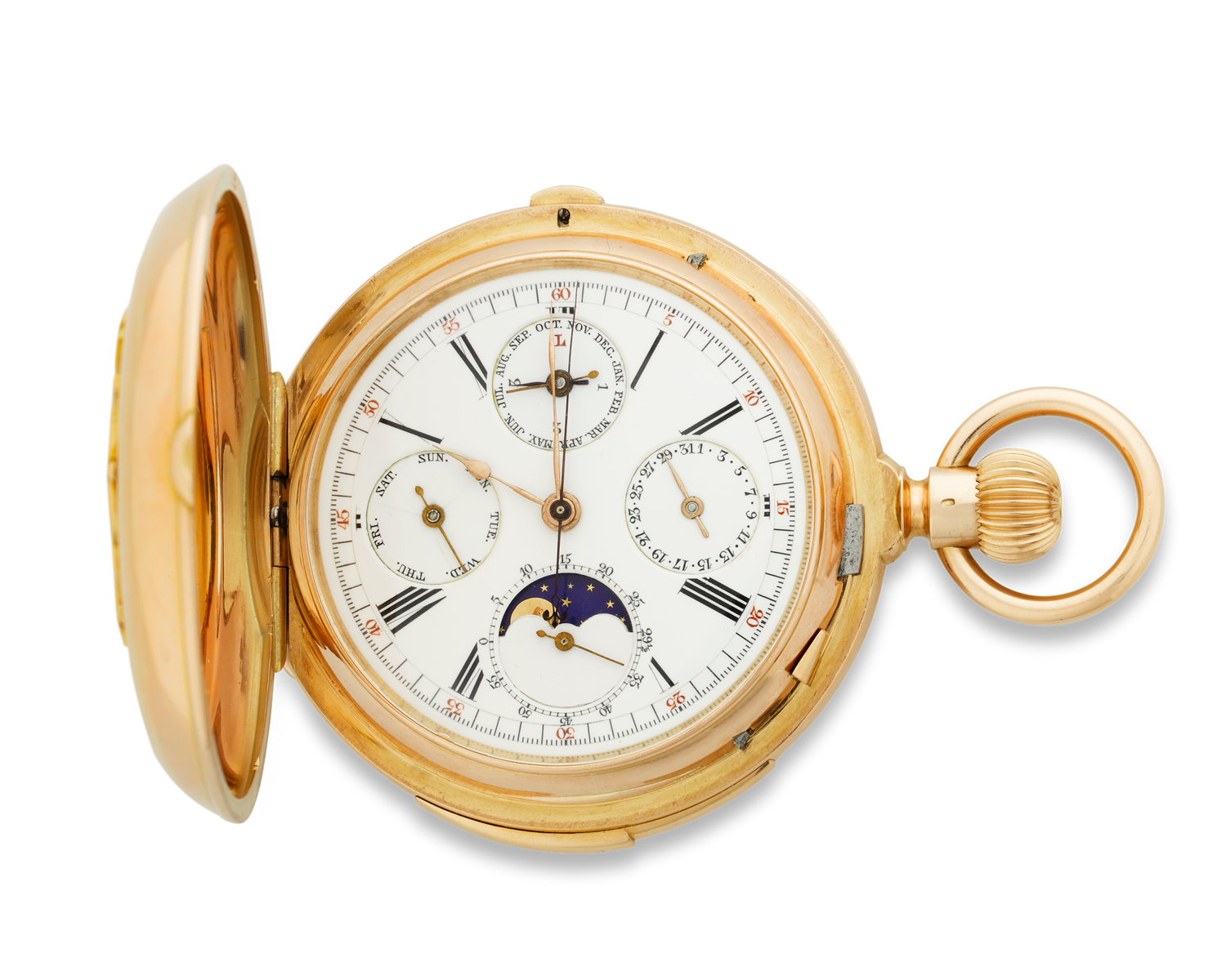 Perpetual Calendar Chronograph Pocket Watch by Redard & Co.