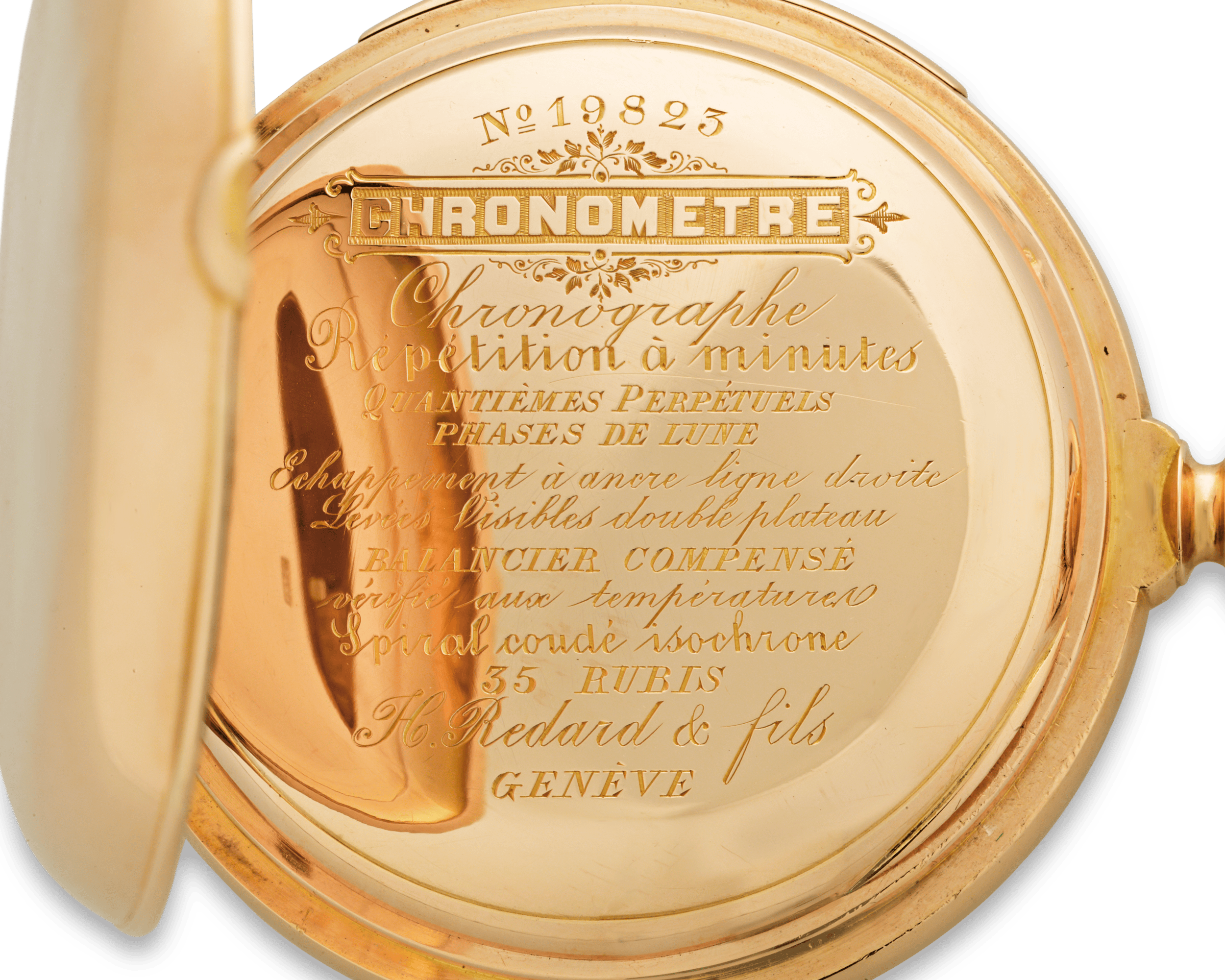 Perpetual Calendar Chronograph Pocket Watch by Redard & Co.