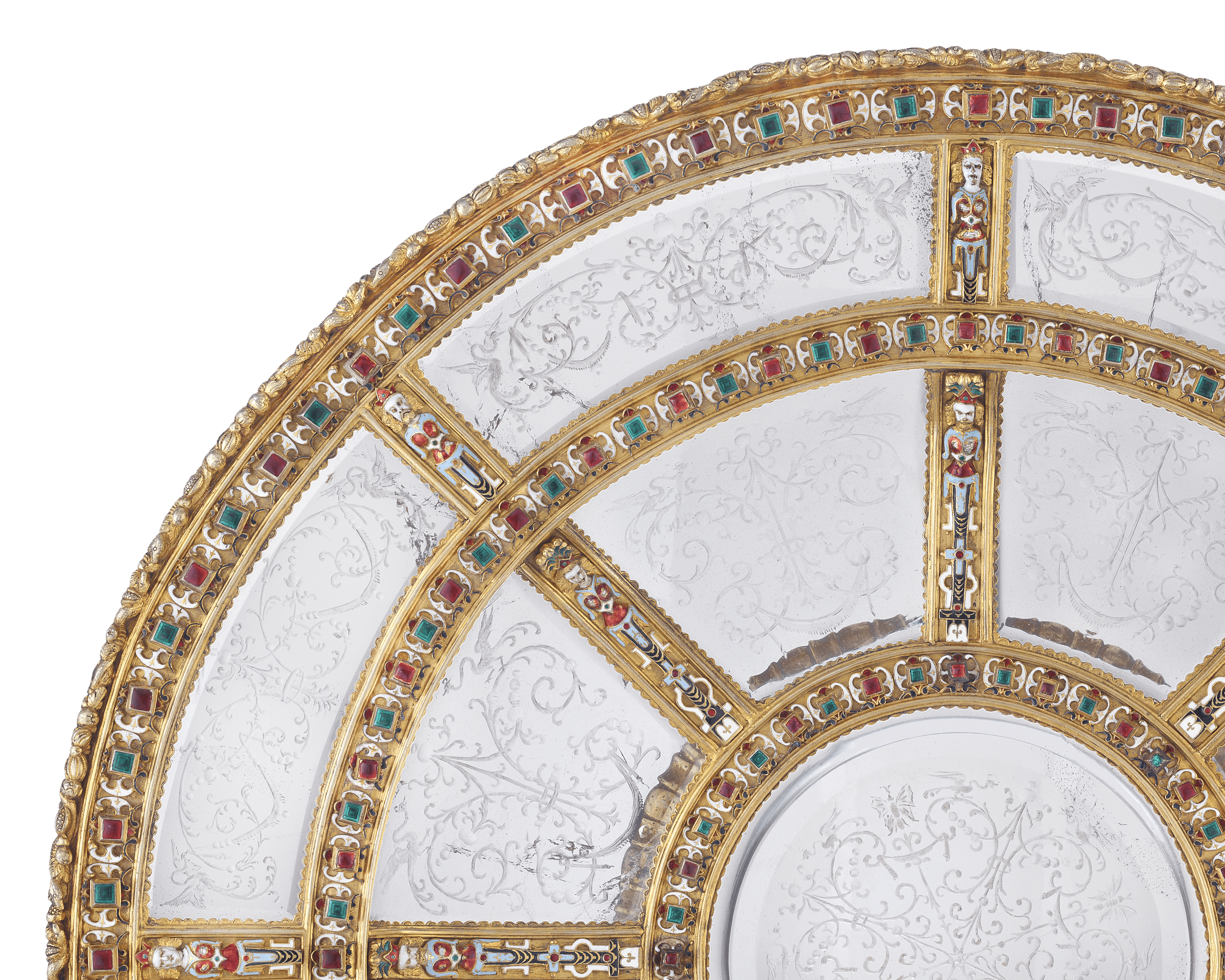 Viennese Silver Gilt Rock Crystal Charger