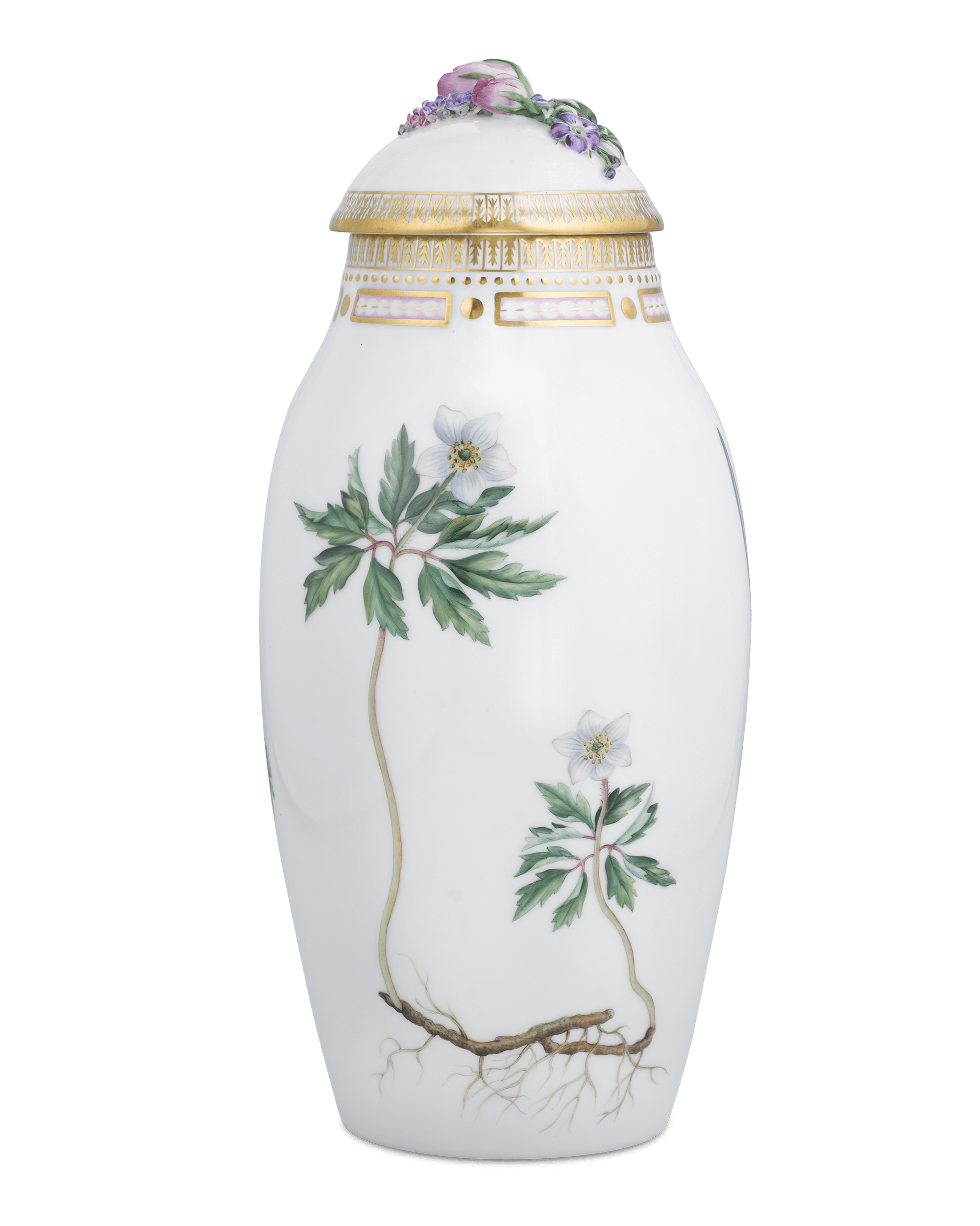 Flora Danica Lidded Ginger Jar by Royal Copenhagen | M.S. Rau Flora Danica Lidded Ginger Jar by Royal Copenhagen | M.S. Rau