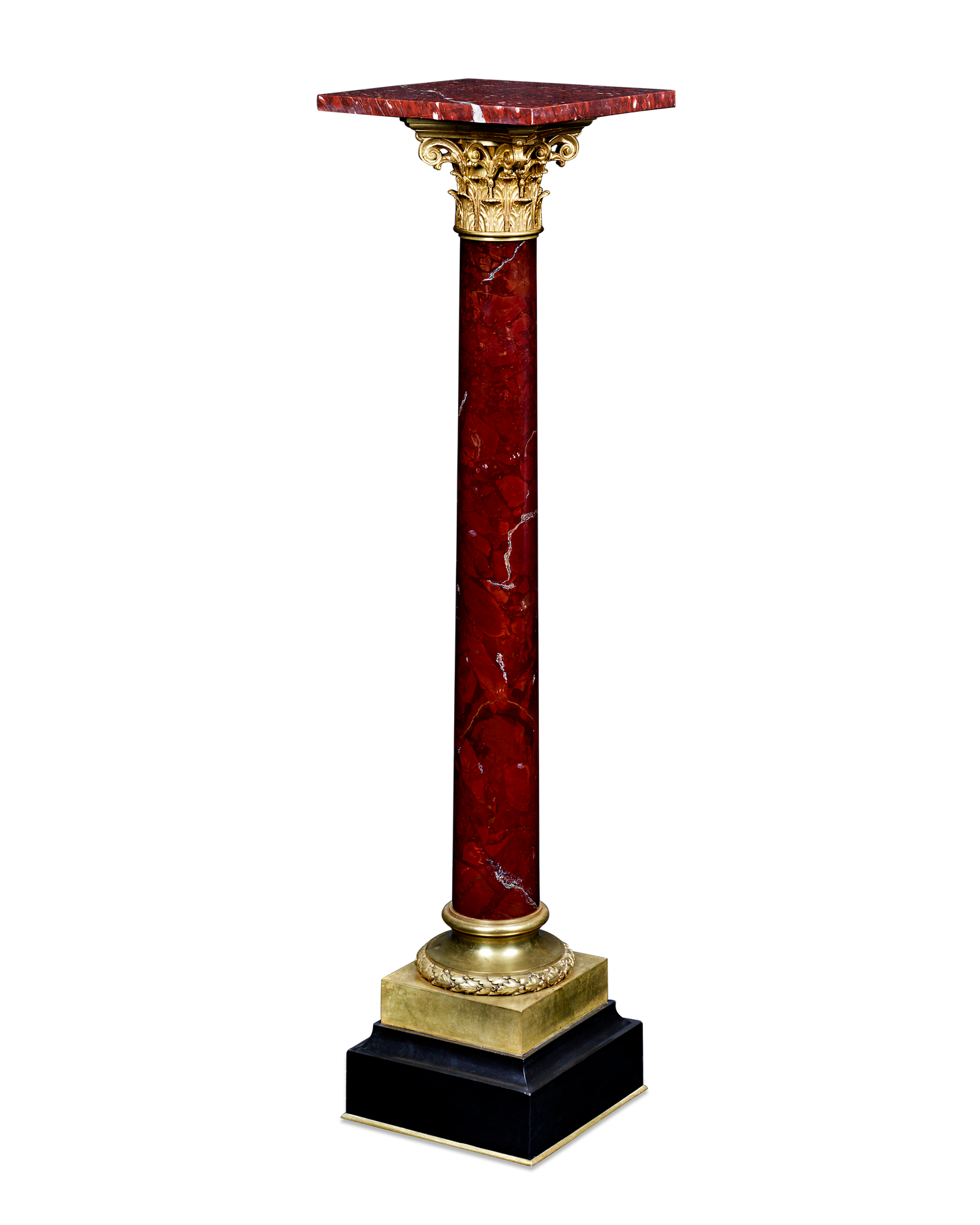 Gilt Bronze and Marble Pedestal