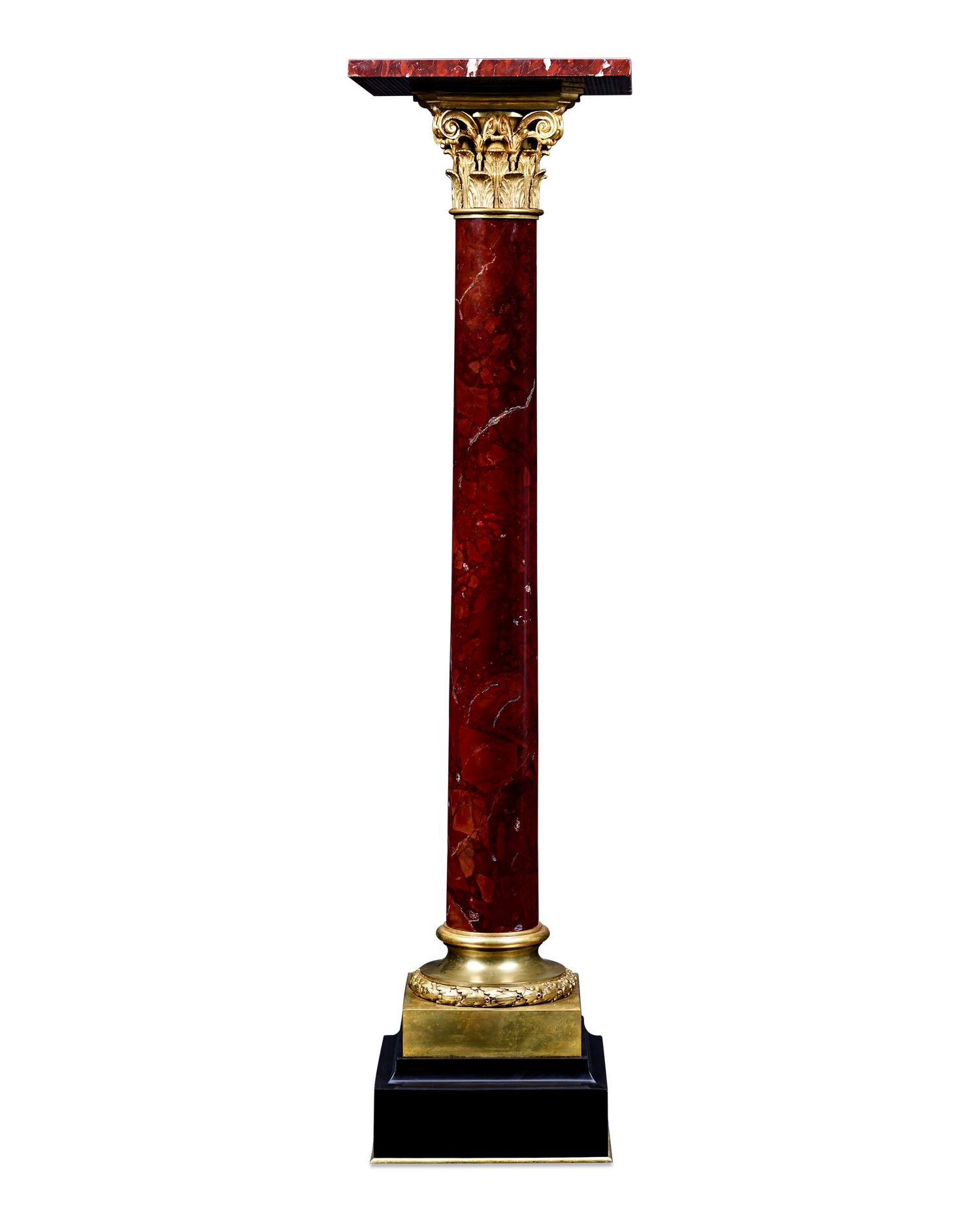 Gilt Bronze and Marble Pedestal