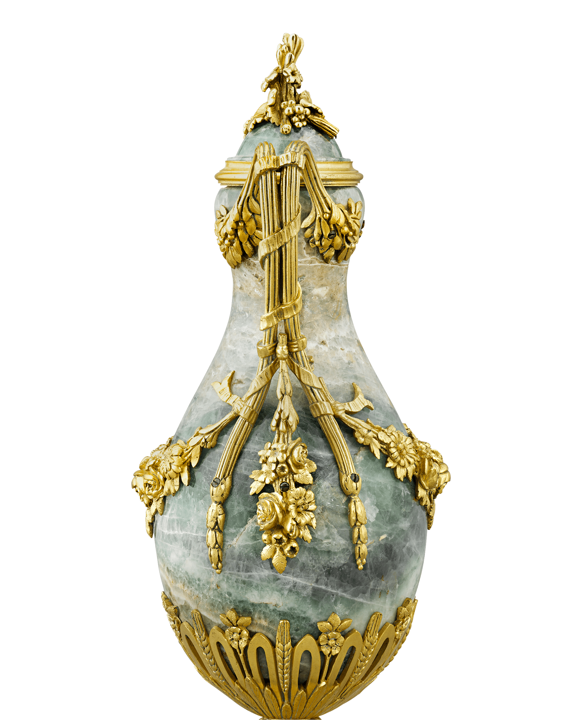 Pair of Ormolu-Mounted Fluorspar Vases