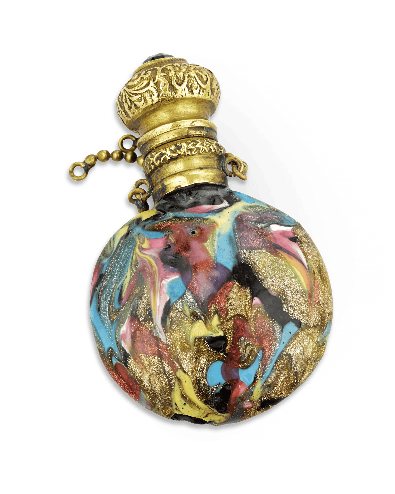 Multi-Color Marbled Venetian Glass Perfume