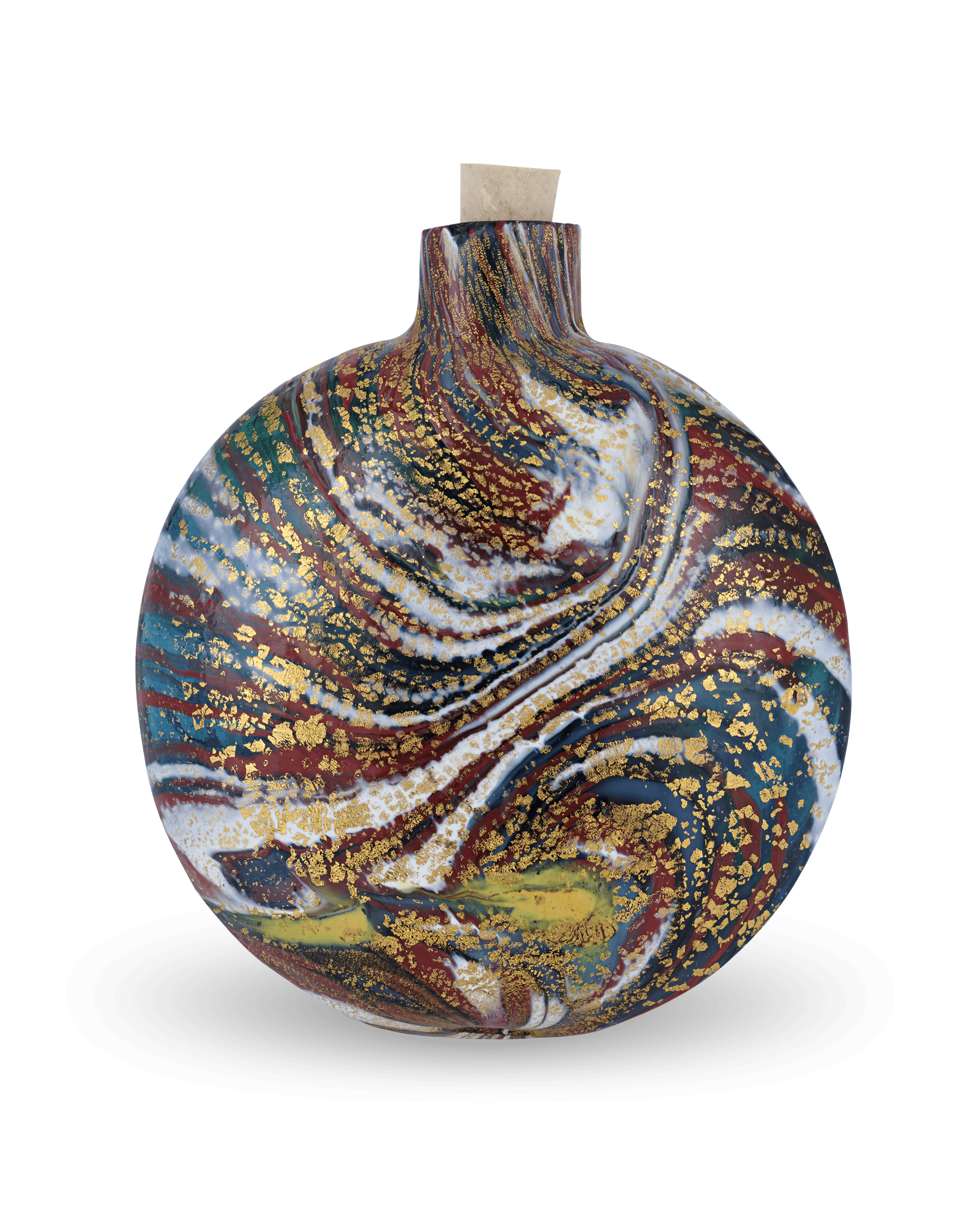 Round Marbled Venetian Glass Perfume Bottle