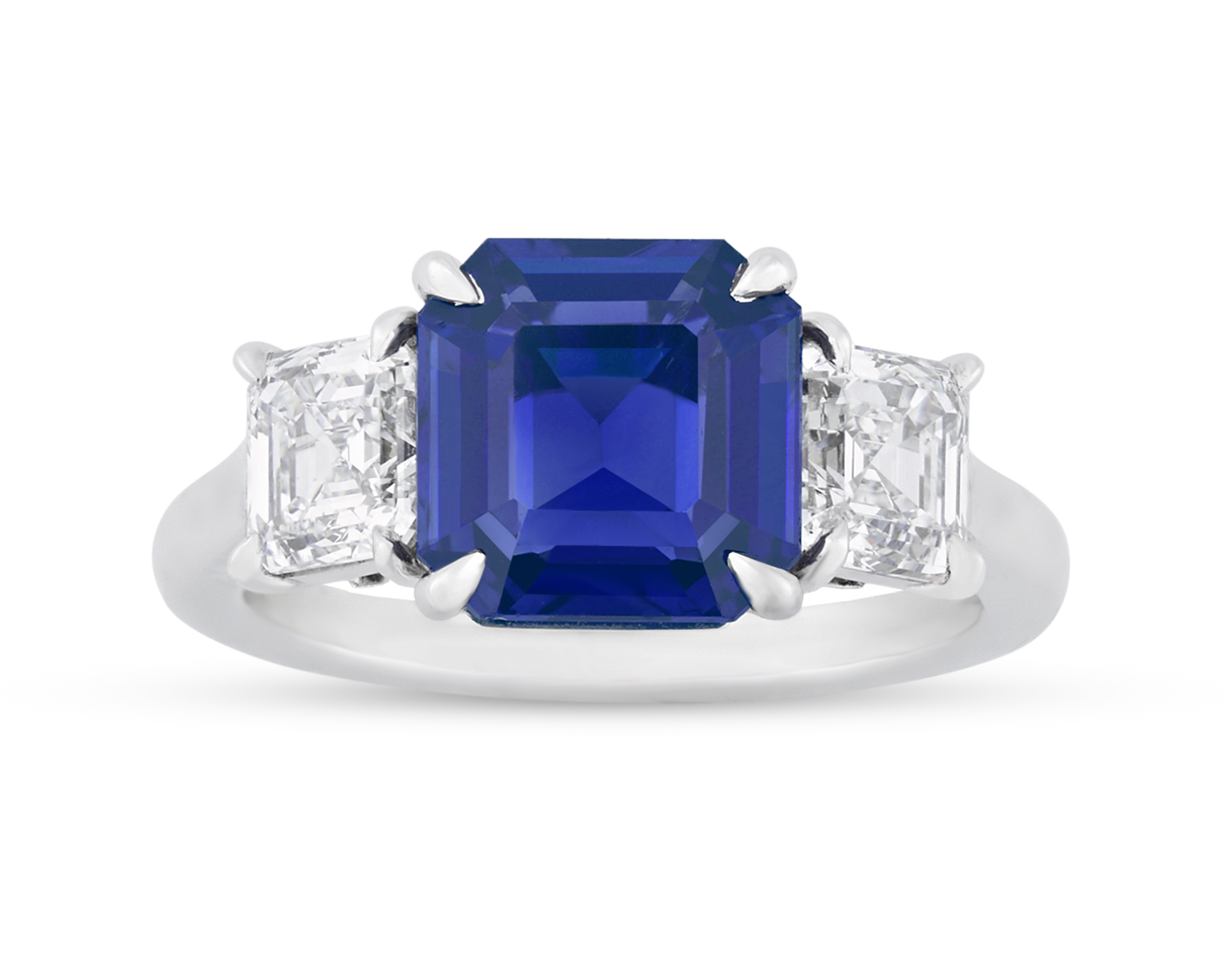 Unheated Kashmir Sapphire Ring, 3.32 Carats