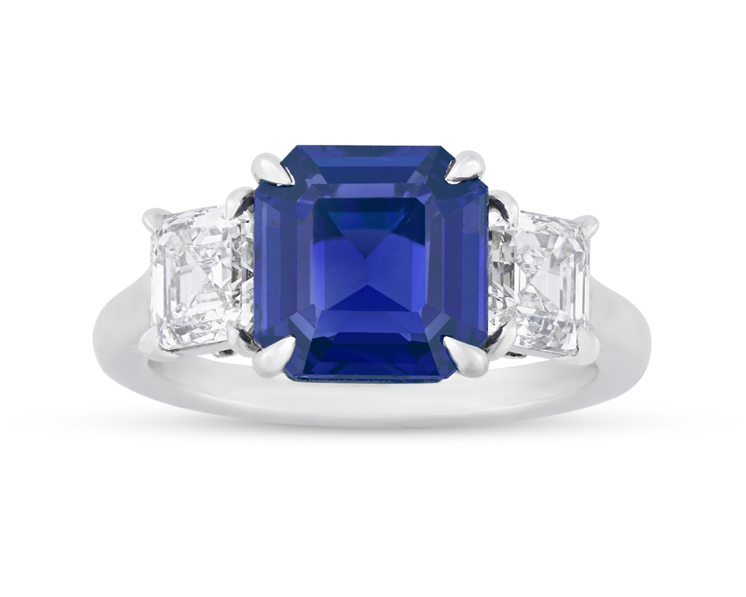 Unheated Kashmir Sapphire Ring, 3.32 Carats