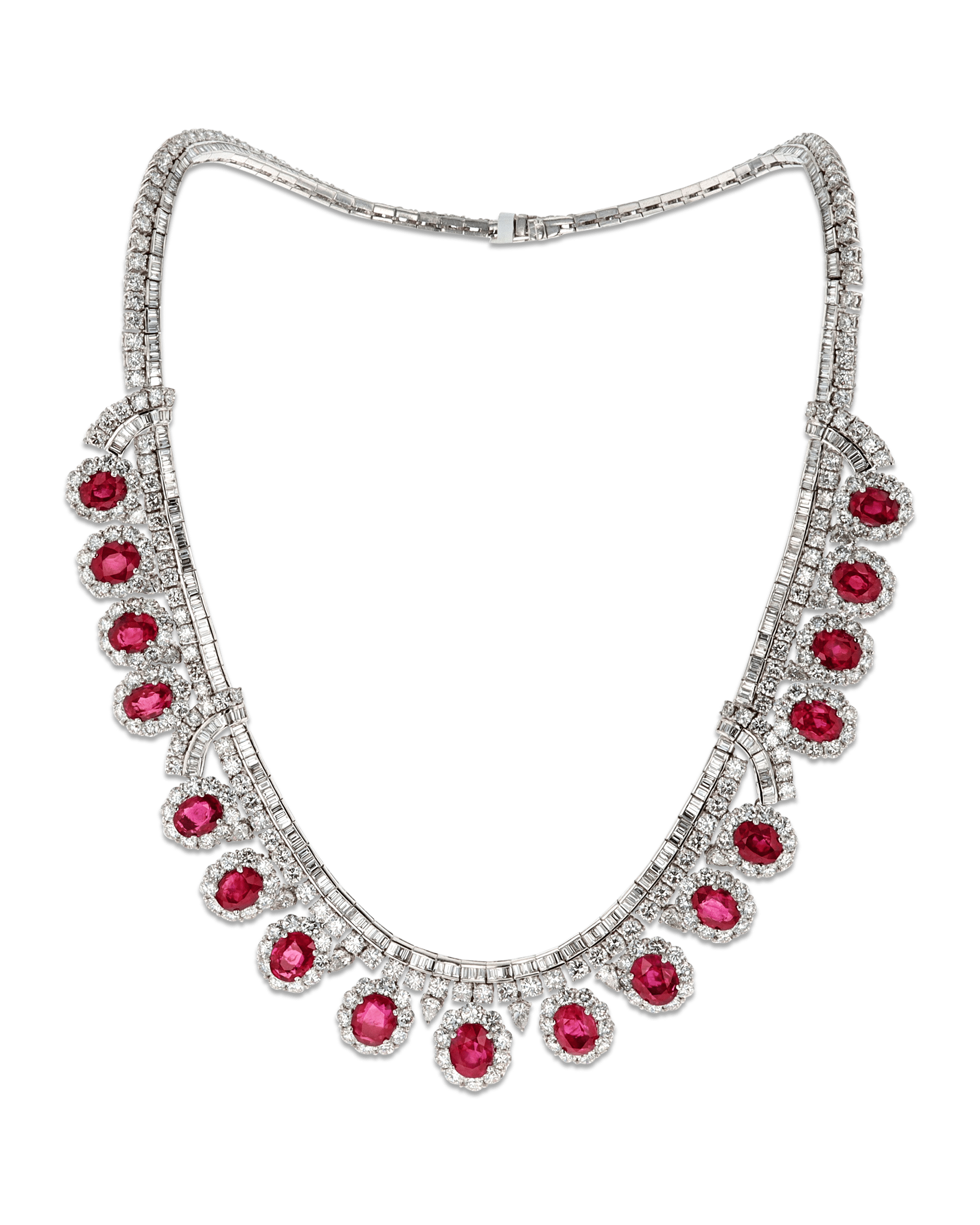 Untreated Burma Ruby Necklace, 28.98 Carats