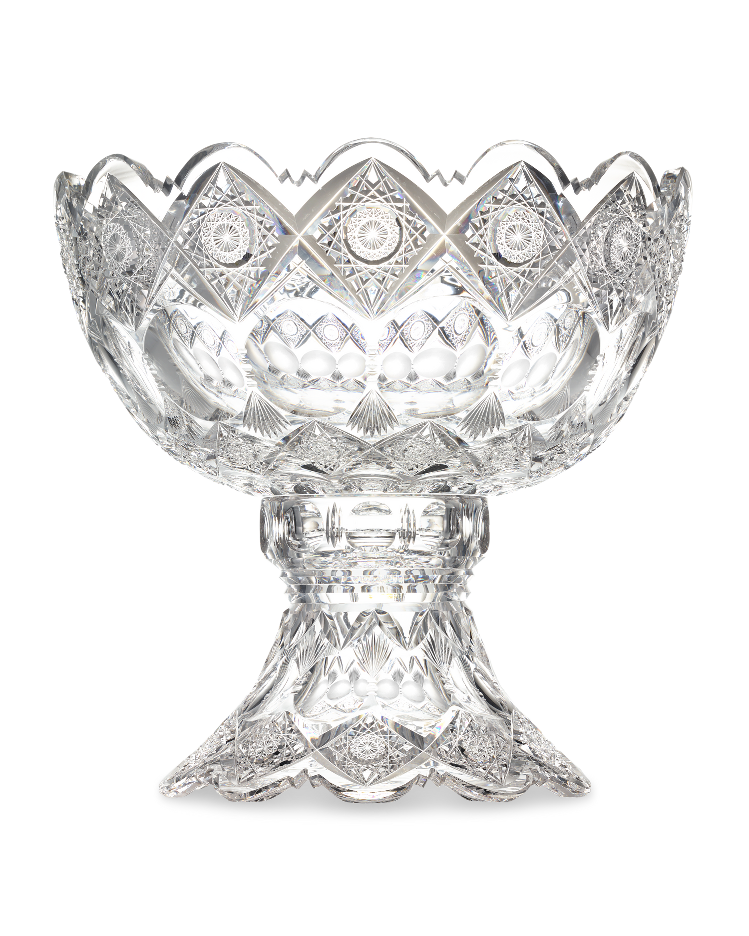 Kings Pattern Cut Glass Punch Bowl by Hawkes