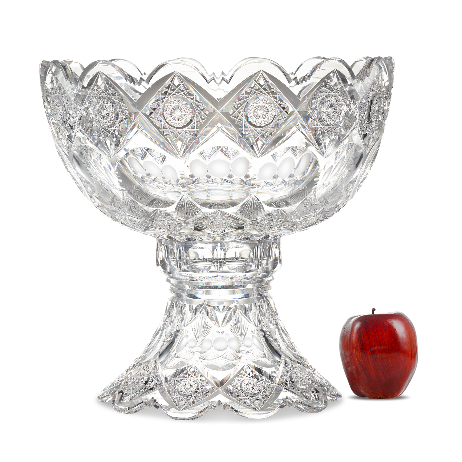 Kings Pattern Cut Glass Punch Bowl by Hawkes