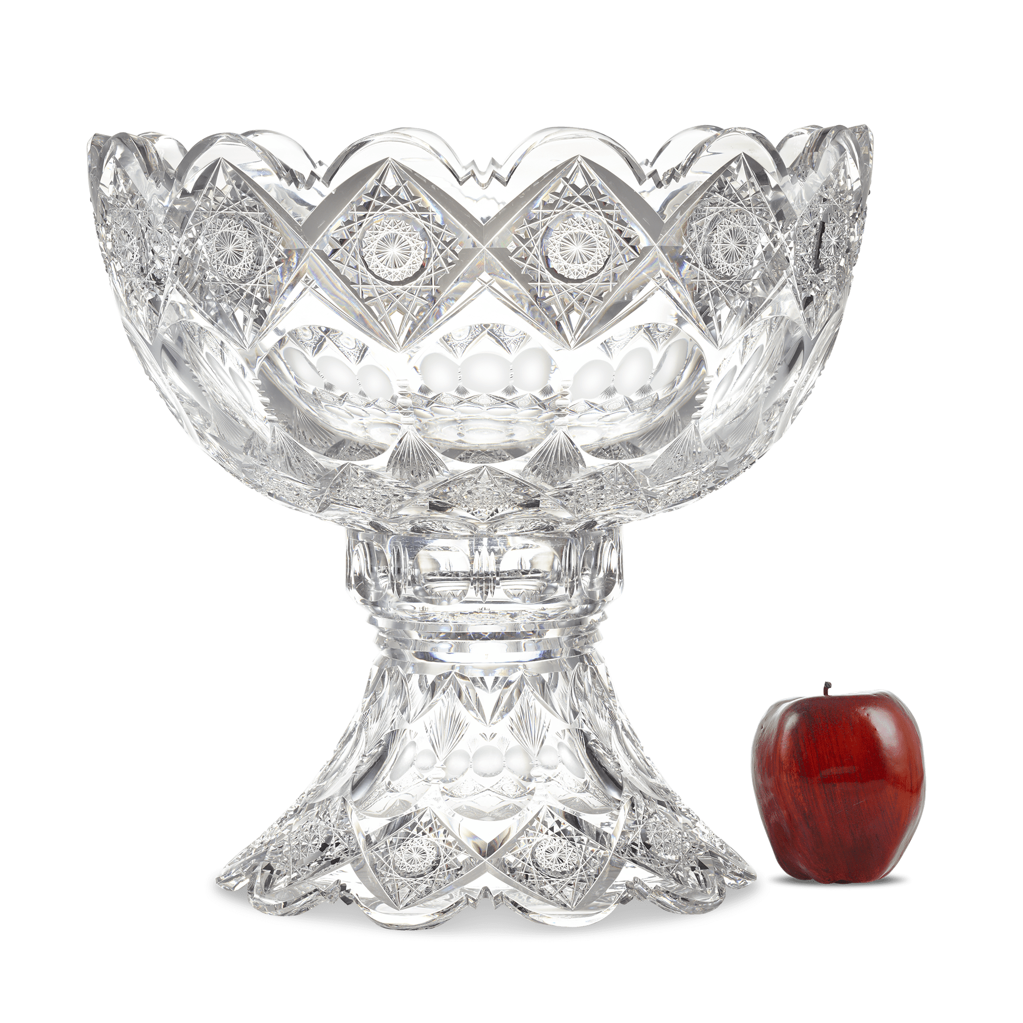 Kings Pattern Cut Glass Punch Bowl by Hawkes