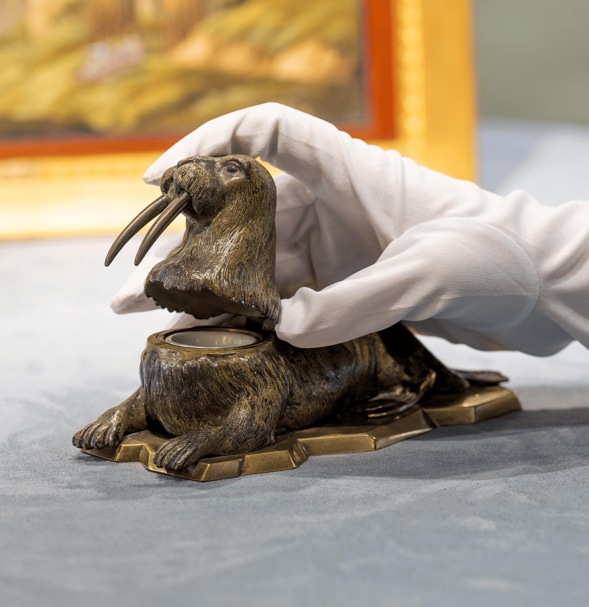 Vienna Bronze Walrus Inkwell