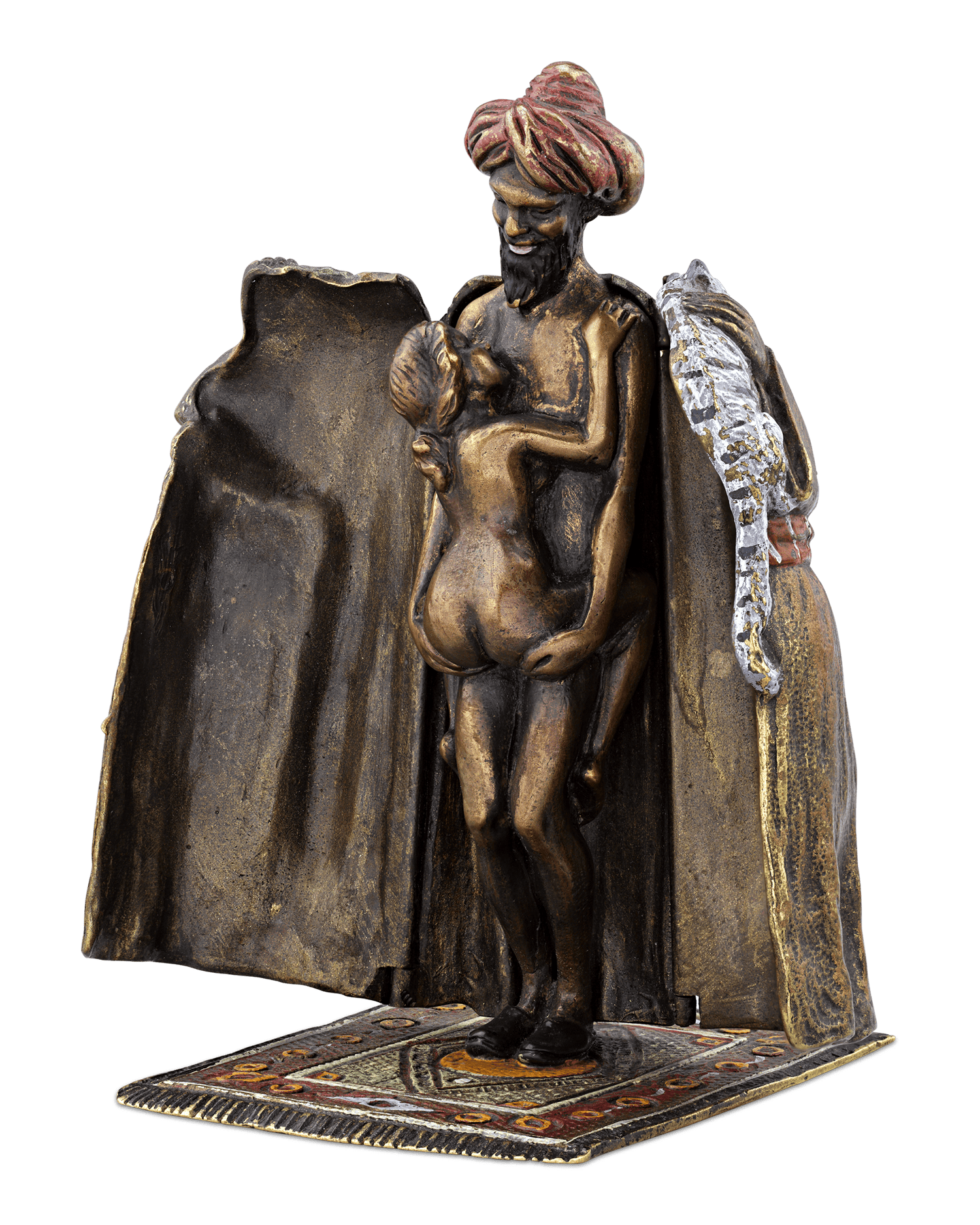 Erotic Bedouin Bronze by Franz Bergmann