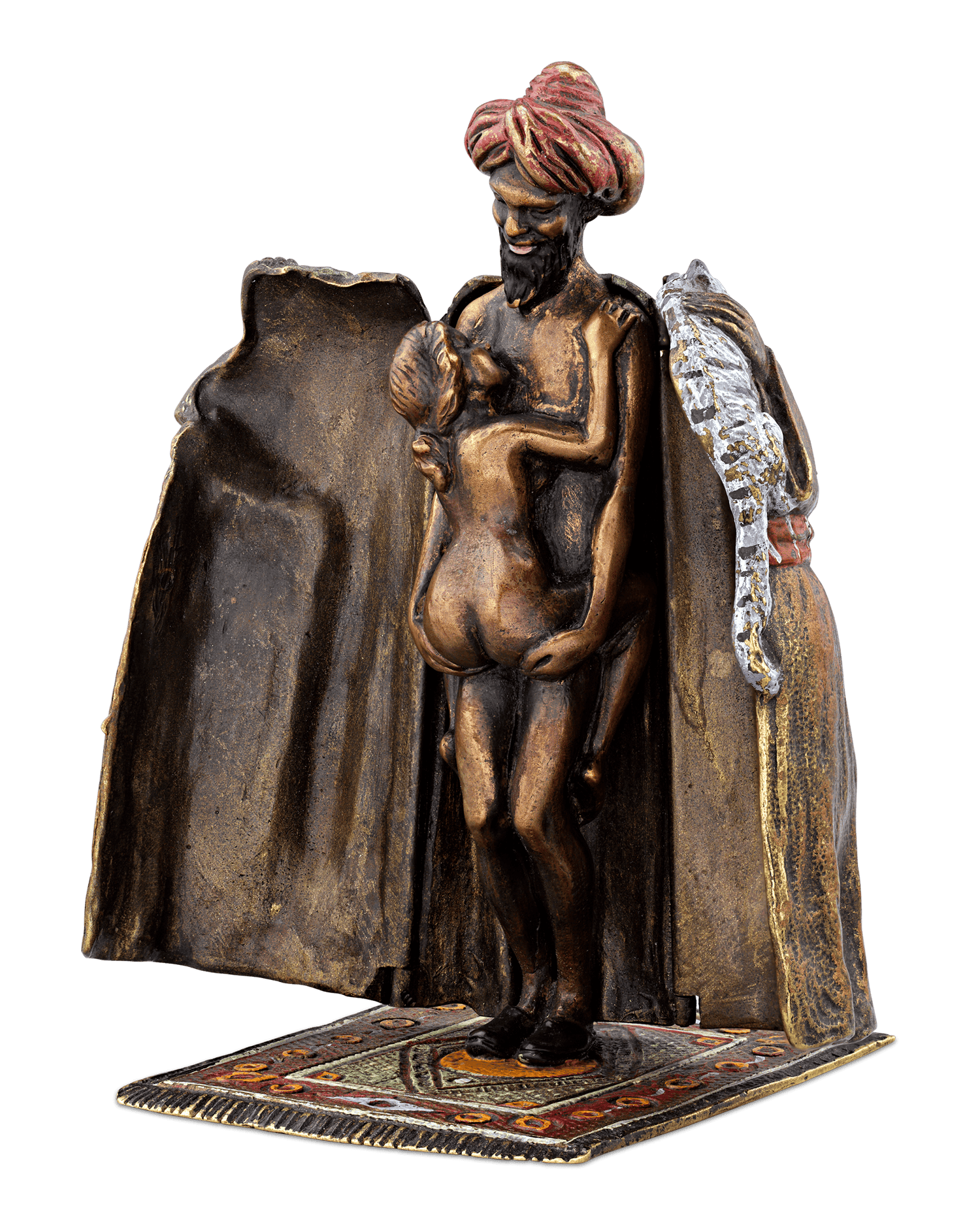 Erotic Bedouin Bronze by Franz Bergmann