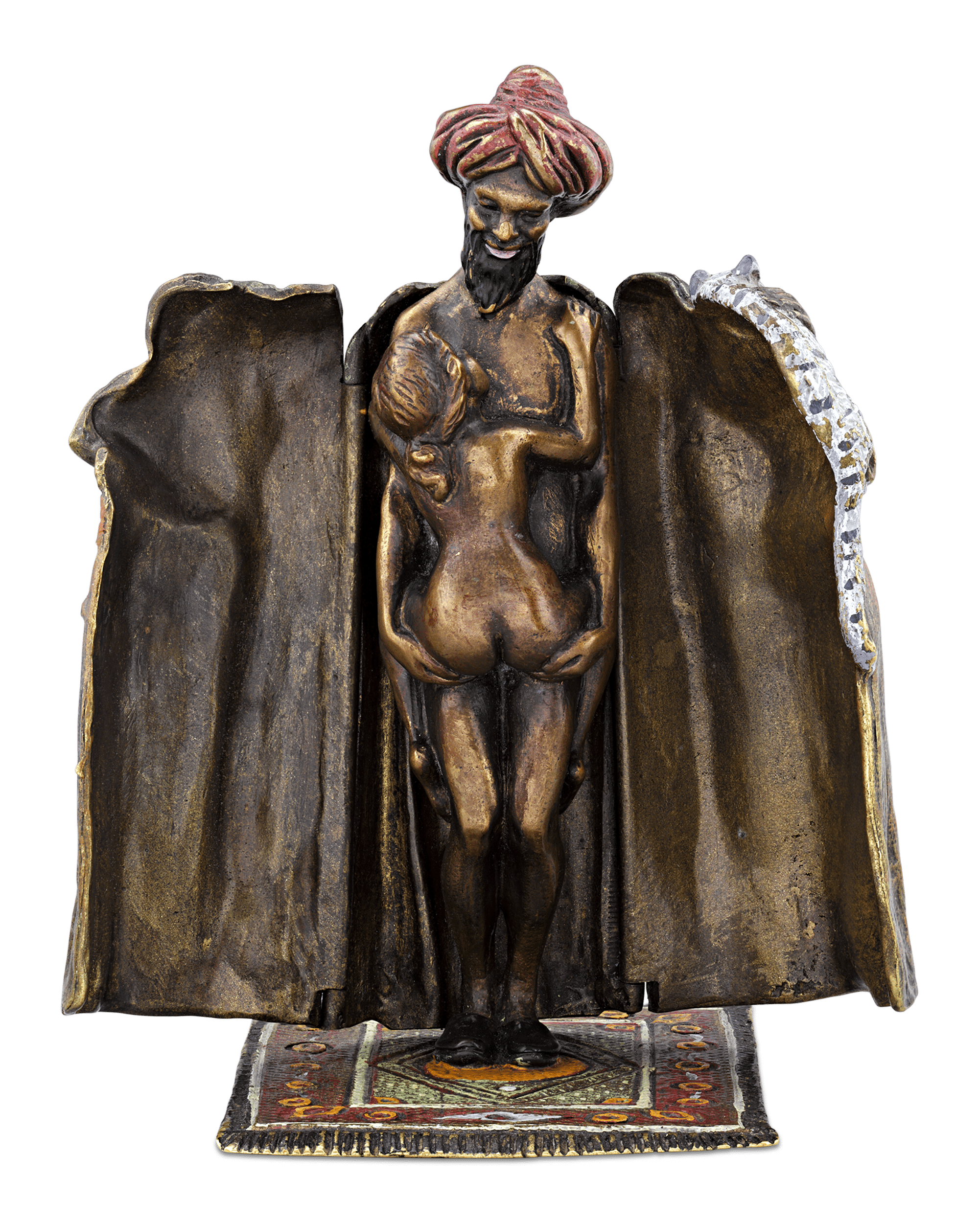 Erotic Bedouin Bronze by Franz Bergmann