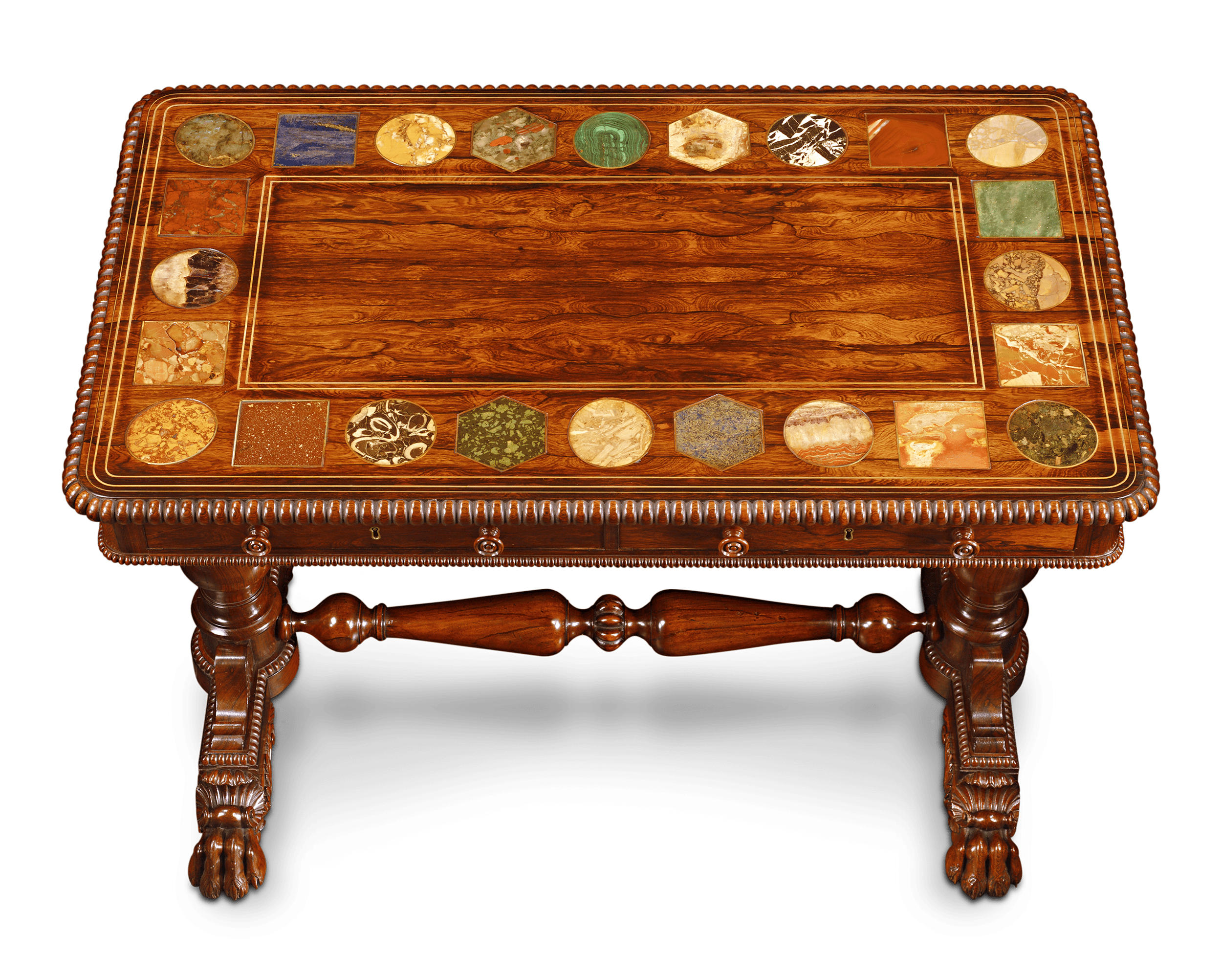 Hardstone and Rosewood Centre Table Attributed To Gillows