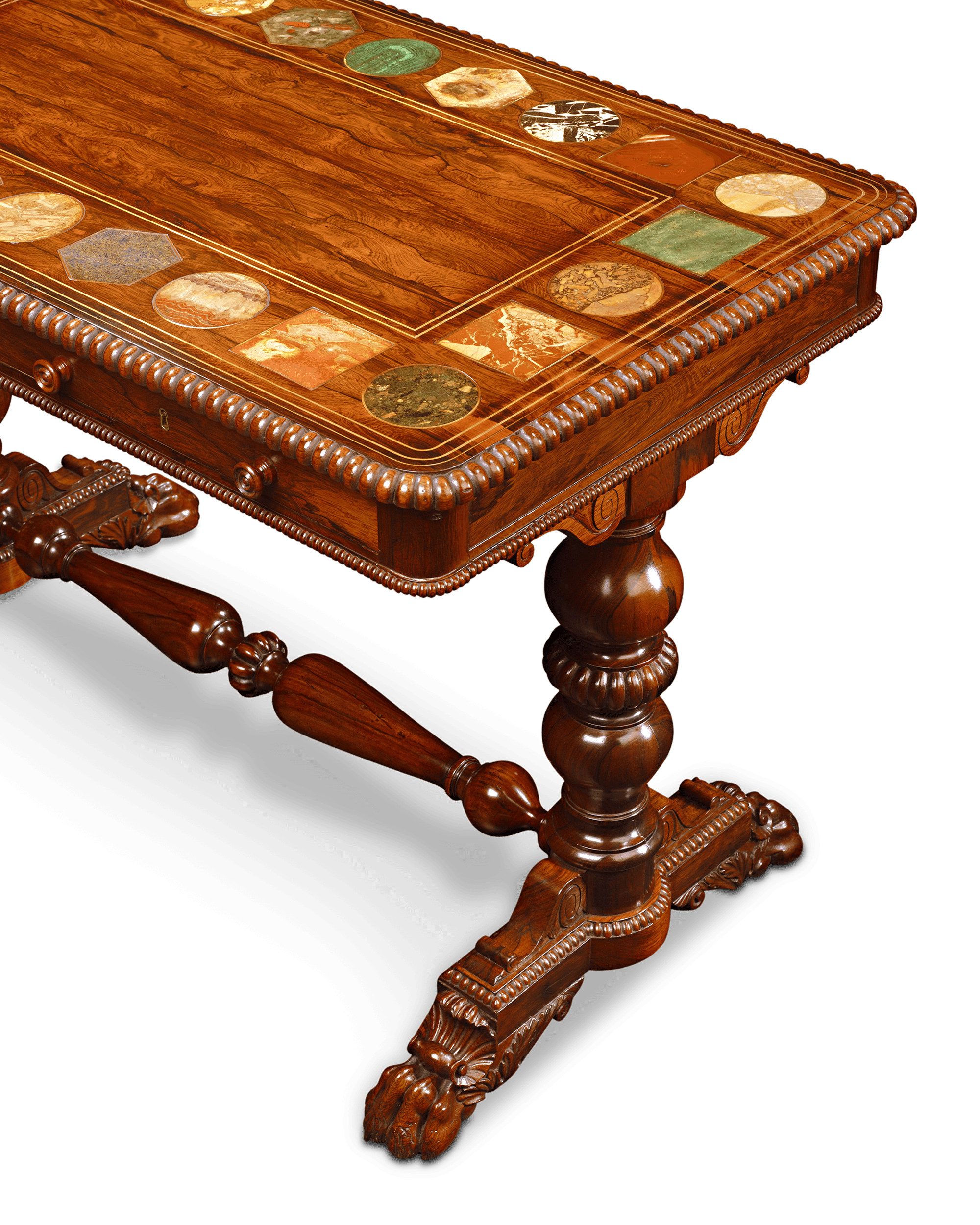 Hardstone and Rosewood Centre Table Attributed To Gillows