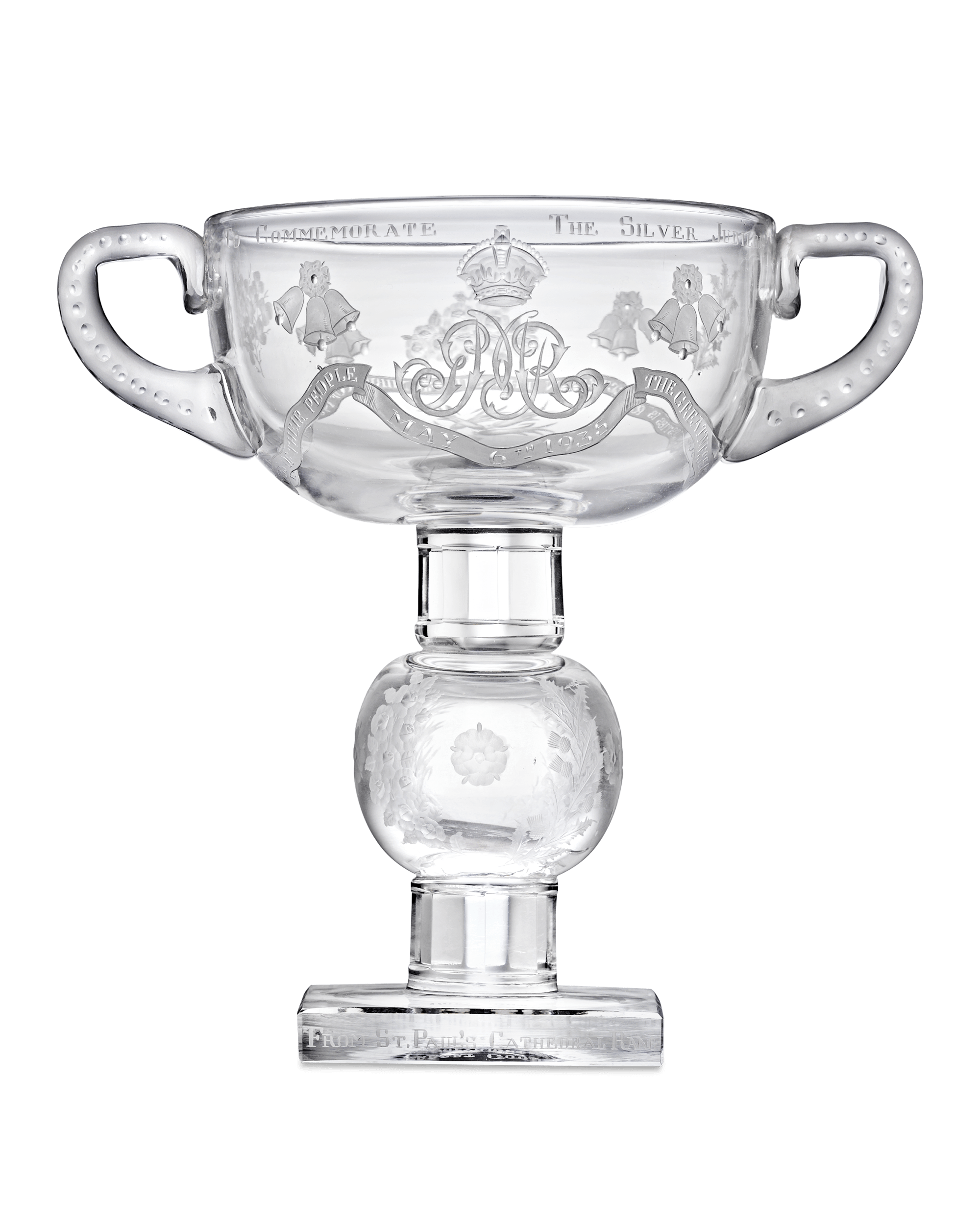 King George V Silver Jubilee Commemorative Glass Cup