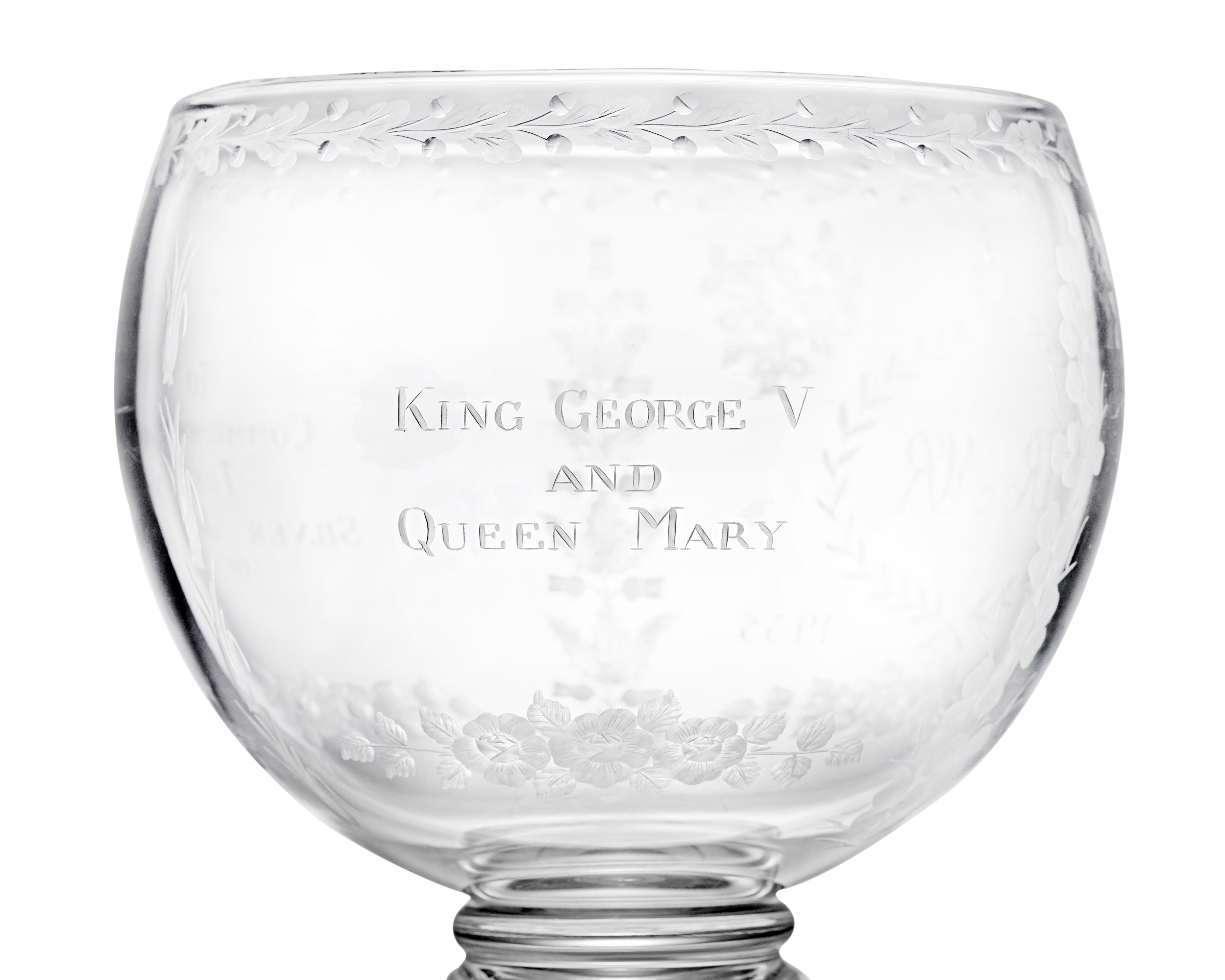 Silver Jubilee Commemorative Glass Goblet