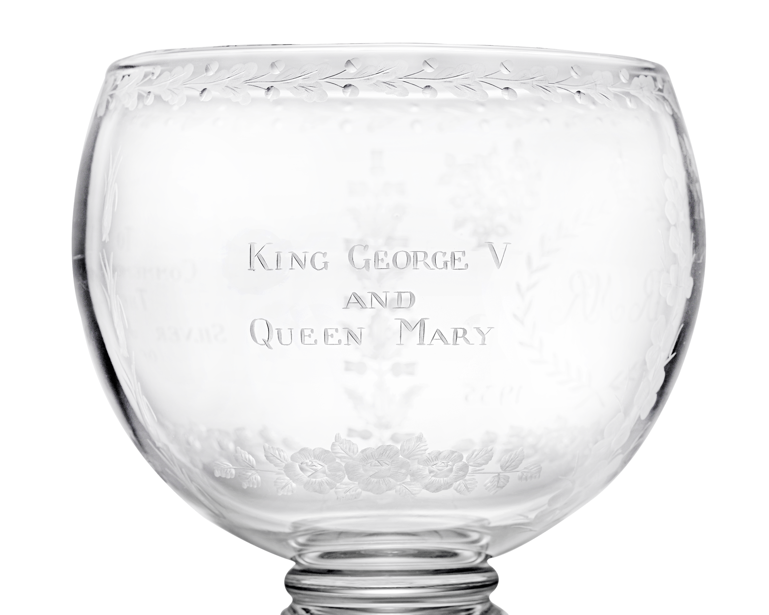 Silver Jubilee Commemorative Glass Goblet