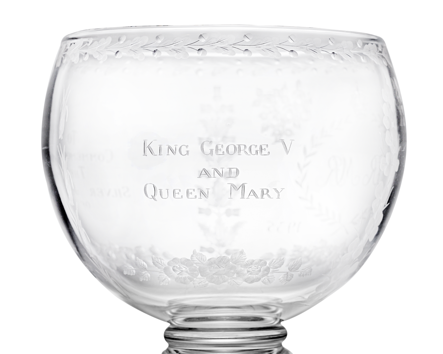 Silver Jubilee Commemorative Glass Goblet
