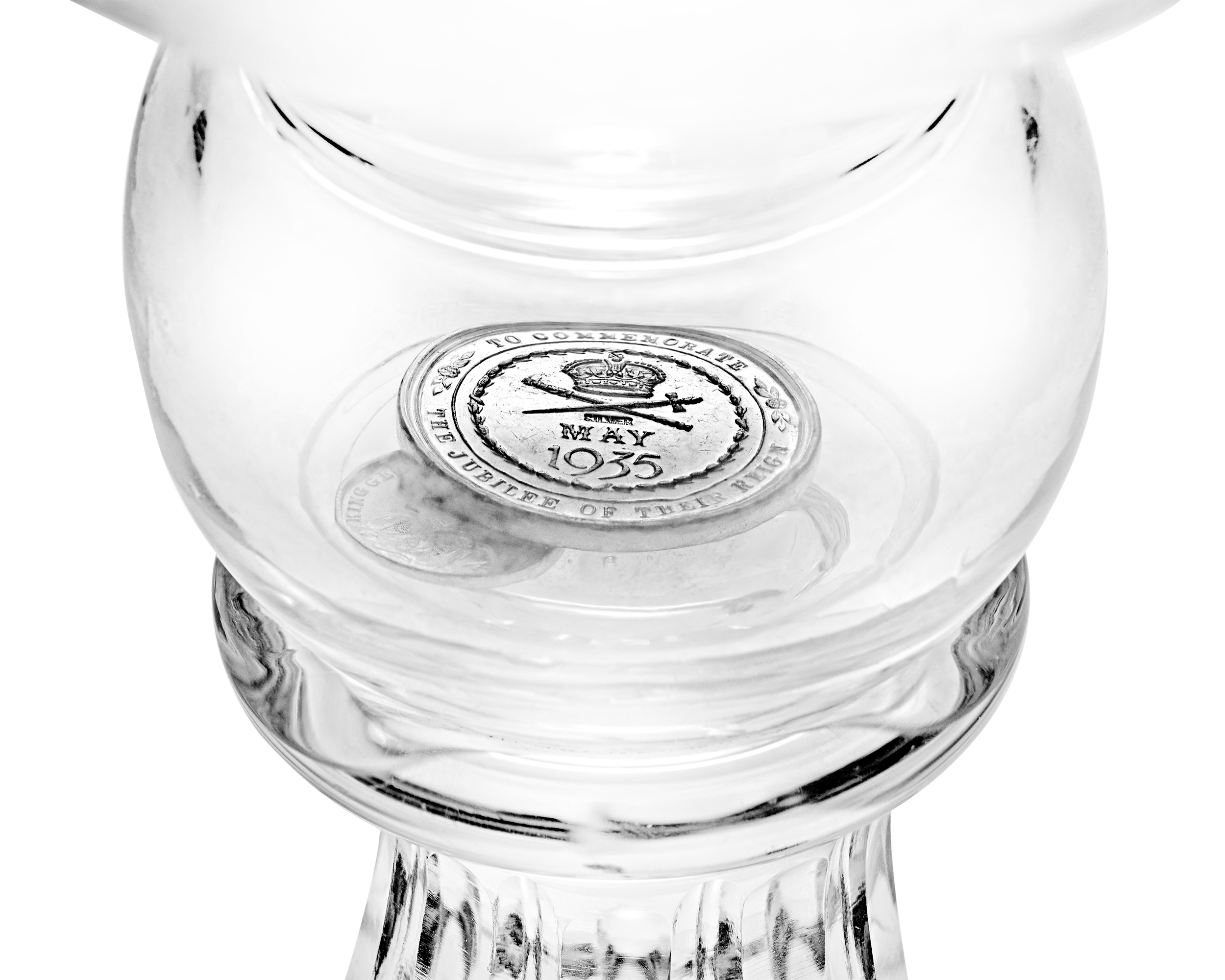 Silver Jubilee Commemorative Glass Goblet