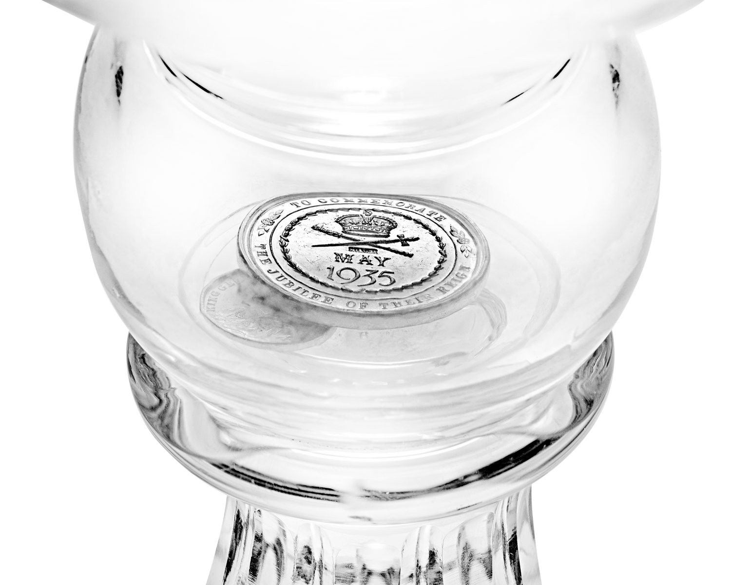 Silver Jubilee Commemorative Glass Goblet