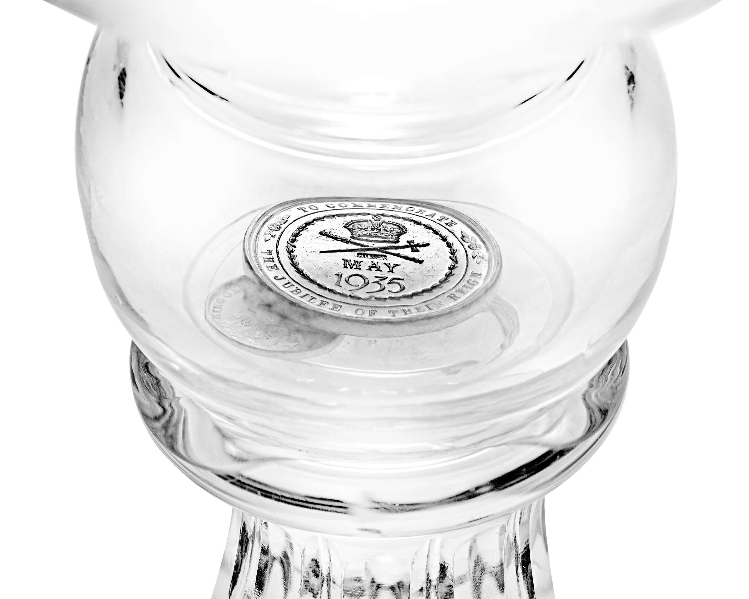 Silver Jubilee Commemorative Glass Goblet