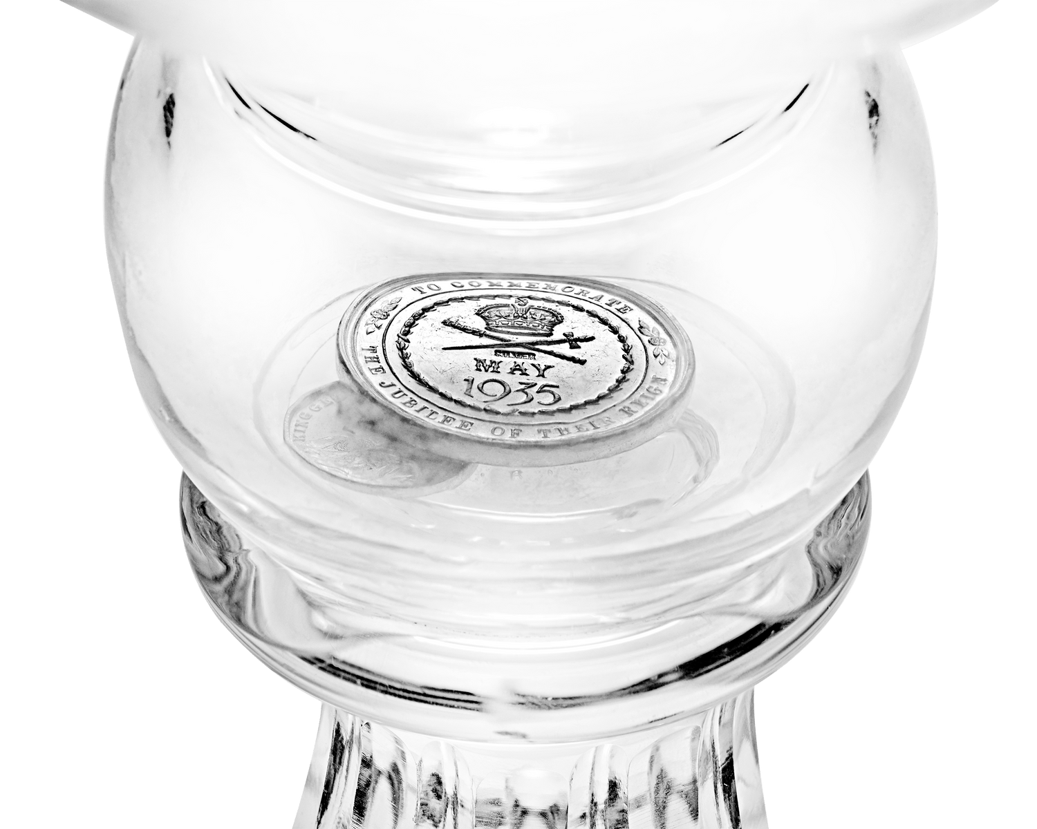 Silver Jubilee Commemorative Glass Goblet