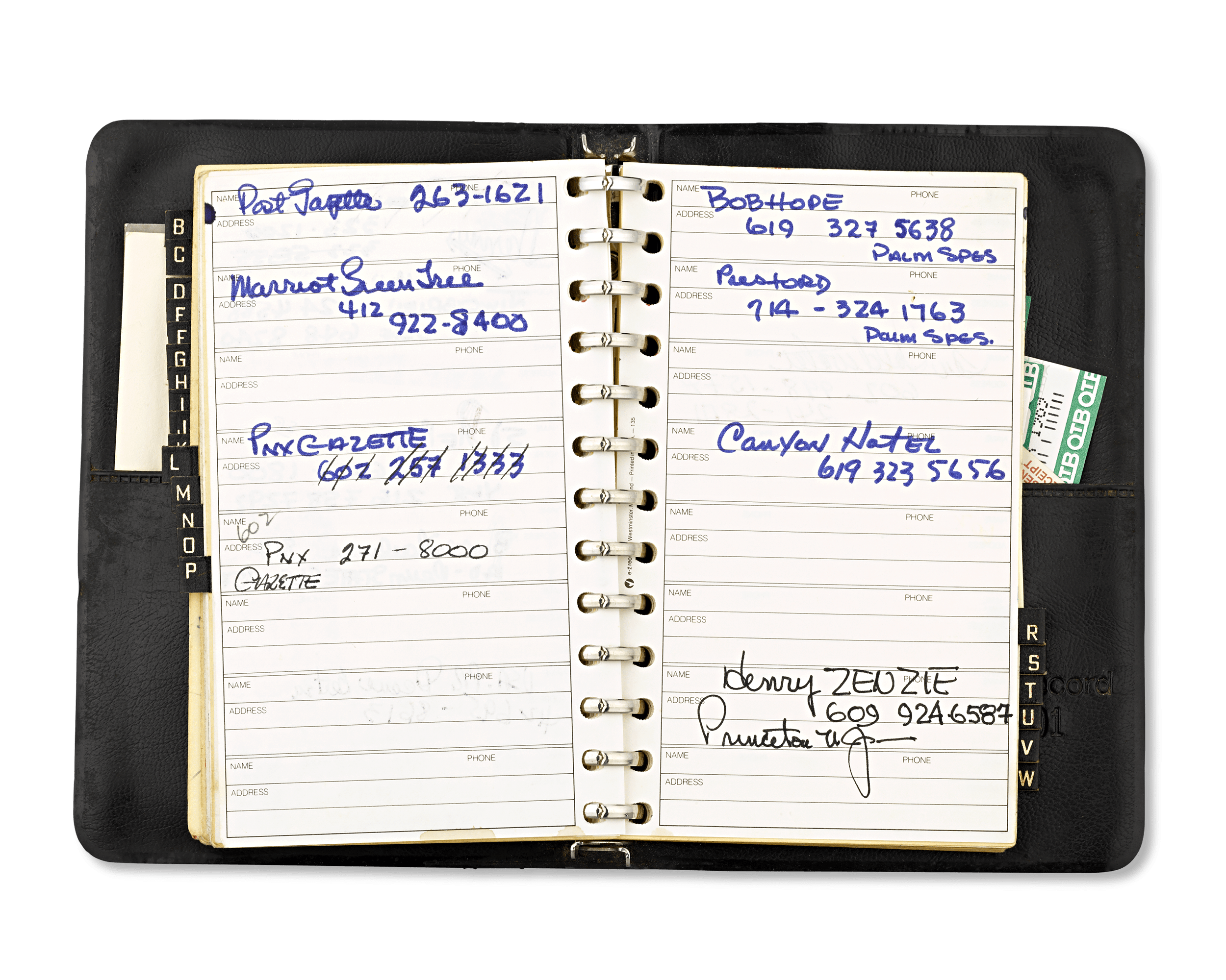 Jimmy the Greek's Personal Address Book