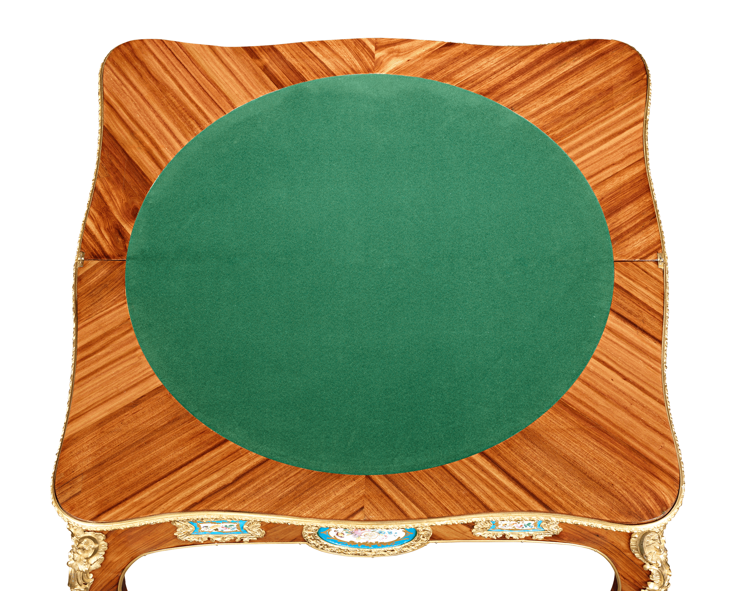 Louis XV-Style Porcelain-Mounted Card Table