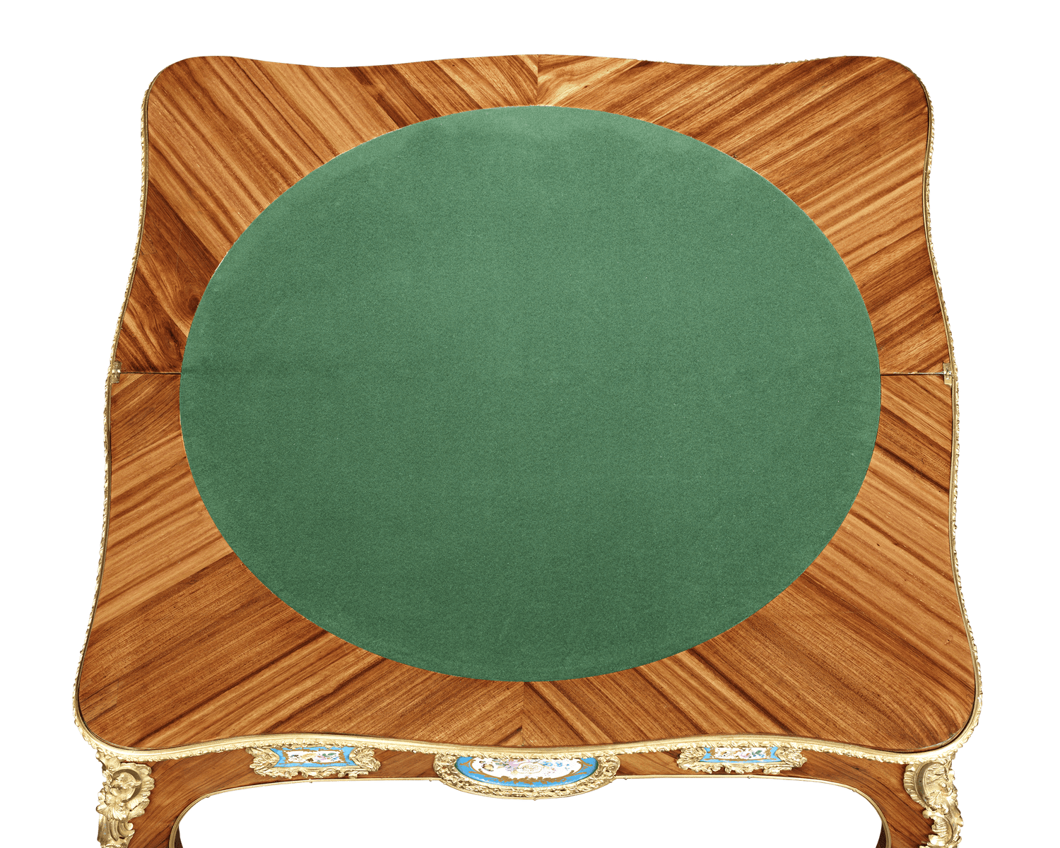 Louis XVI-Style Porcelain-Mounted Card Table