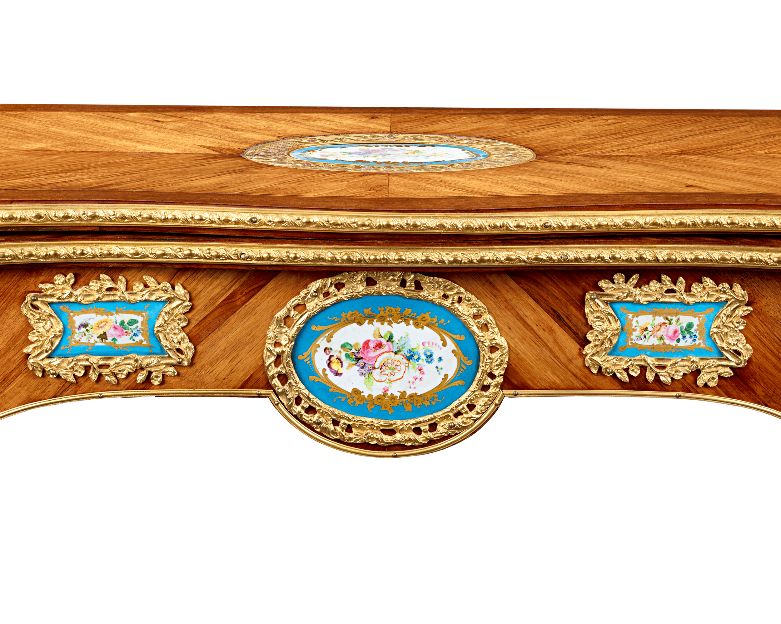 Louis XV-Style Porcelain-Mounted Card Table