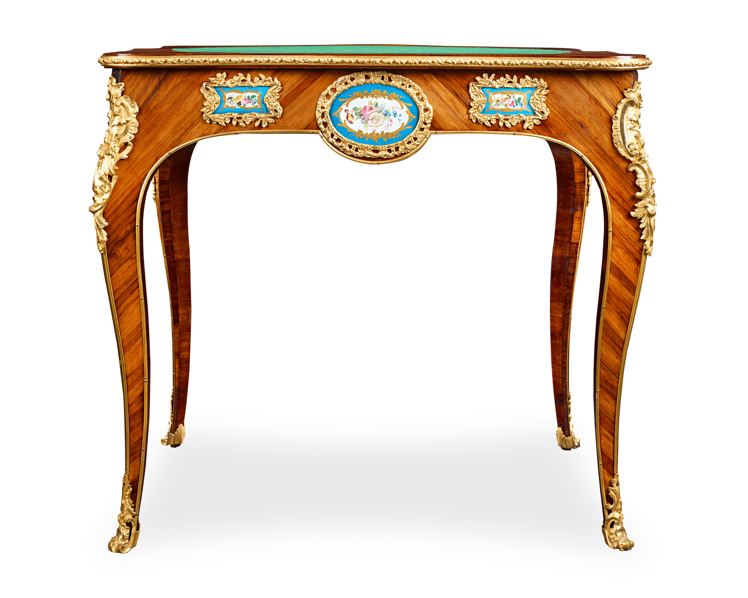 Louis XV-Style Porcelain-Mounted Card Table