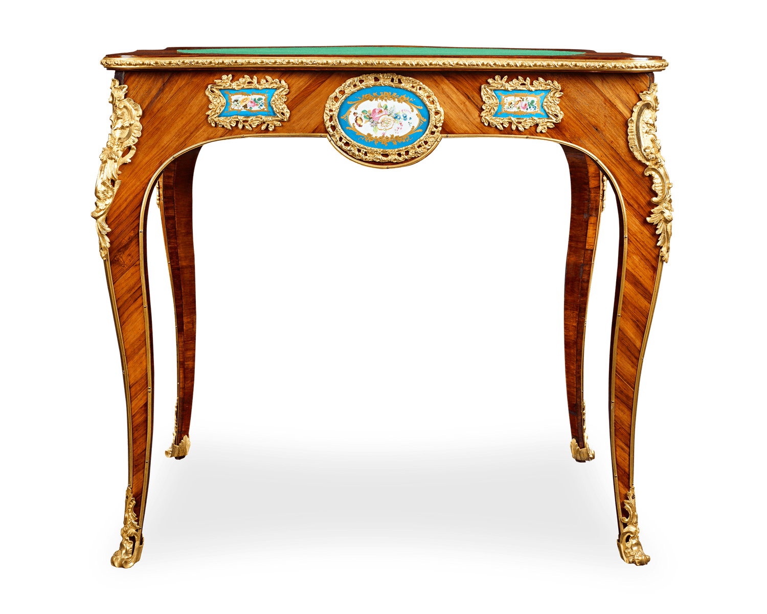 Louis XV-Style Porcelain-Mounted Card Table