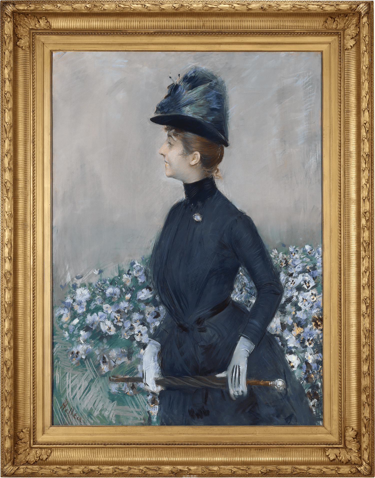 La femme aux fleurs by Paul César Helleu