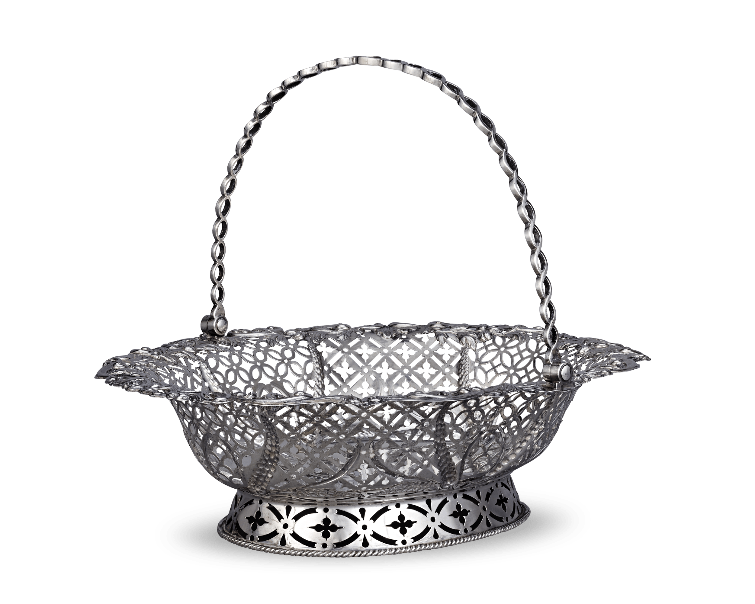 George III Silver Cake Basket by William Plummer