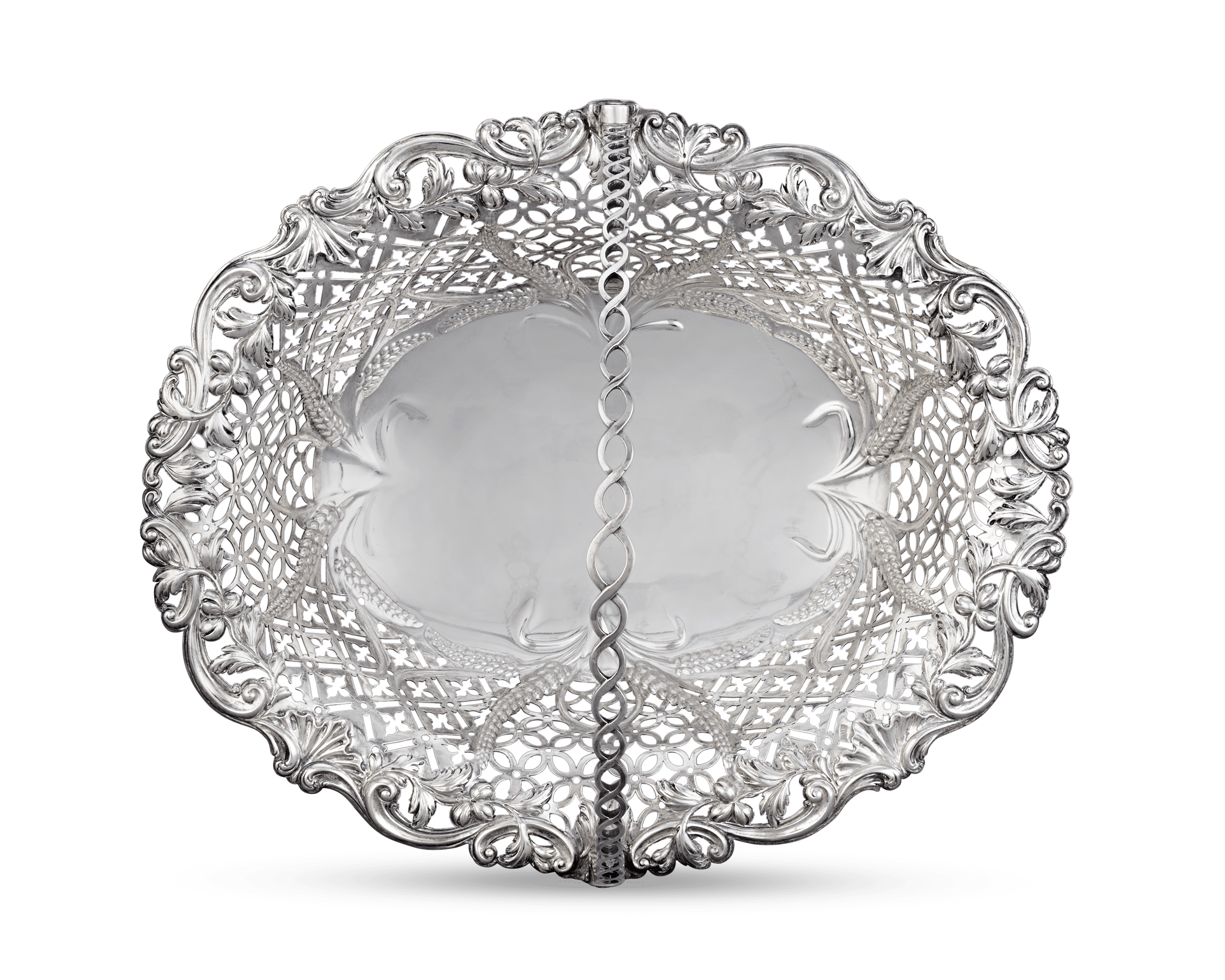 George III Silver Cake Basket by William Plummer