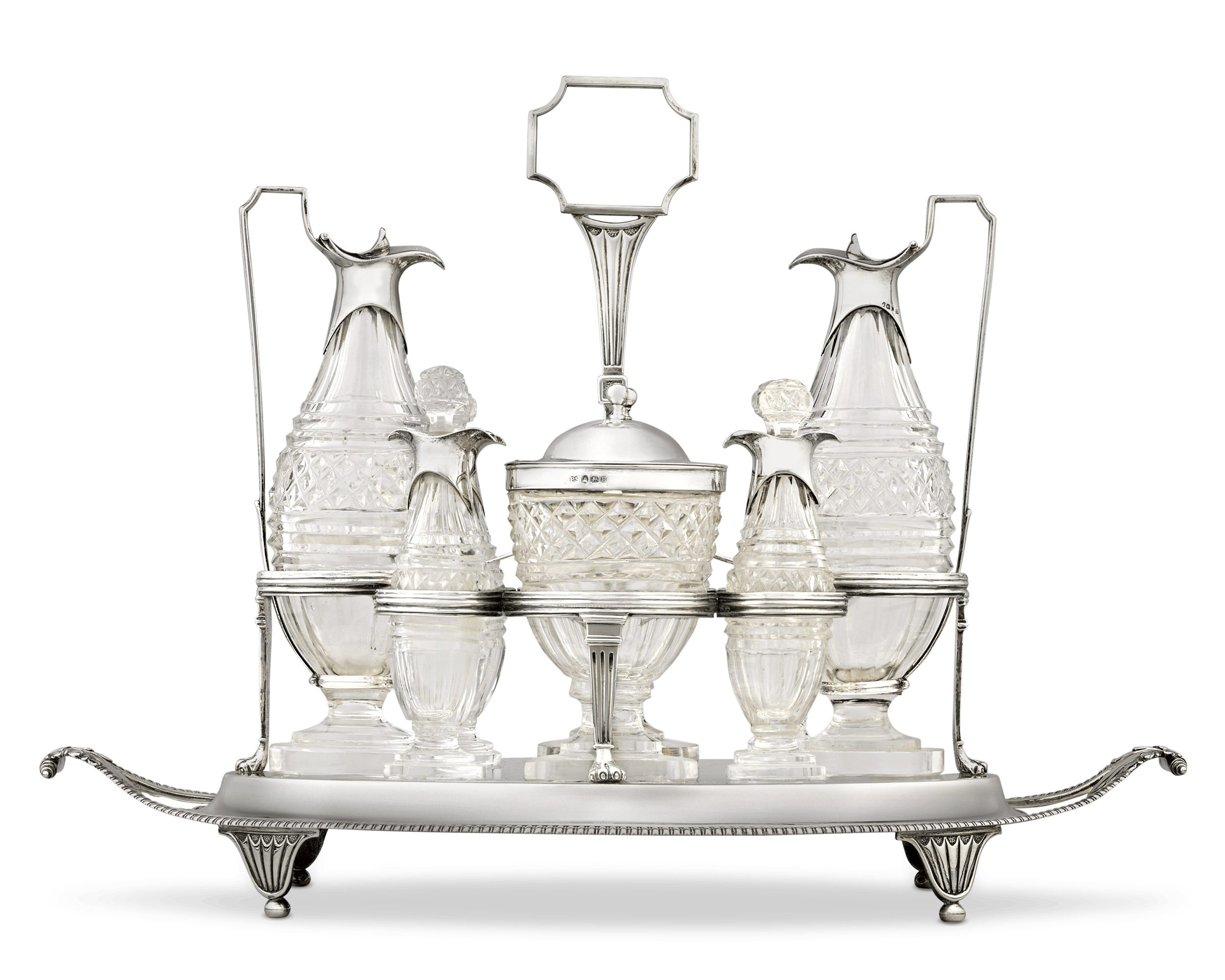 Silver and Cut Glass Cruet Set by Paul Storr
