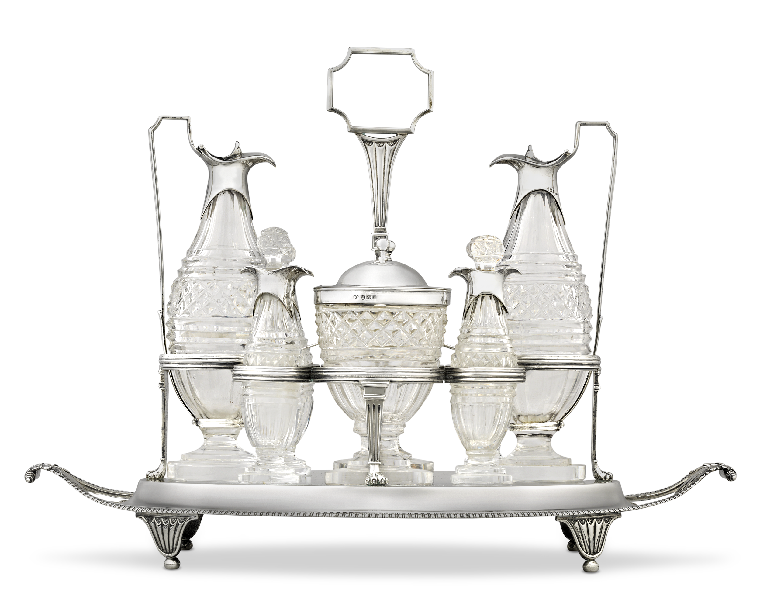 Silver and Cut Glass Cruet Set by Paul Storr