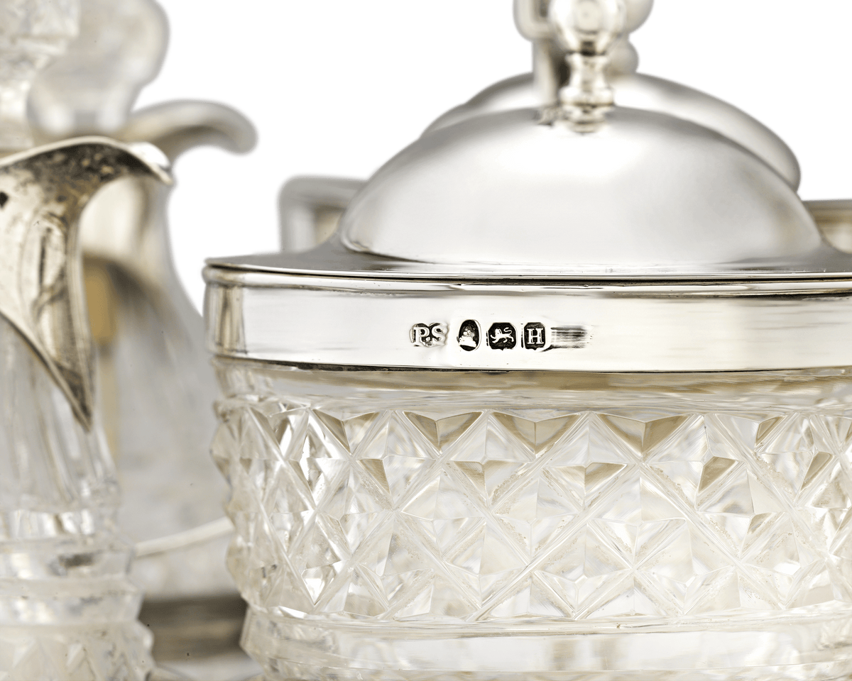 Silver and Cut Glass Cruet Set by Paul Storr