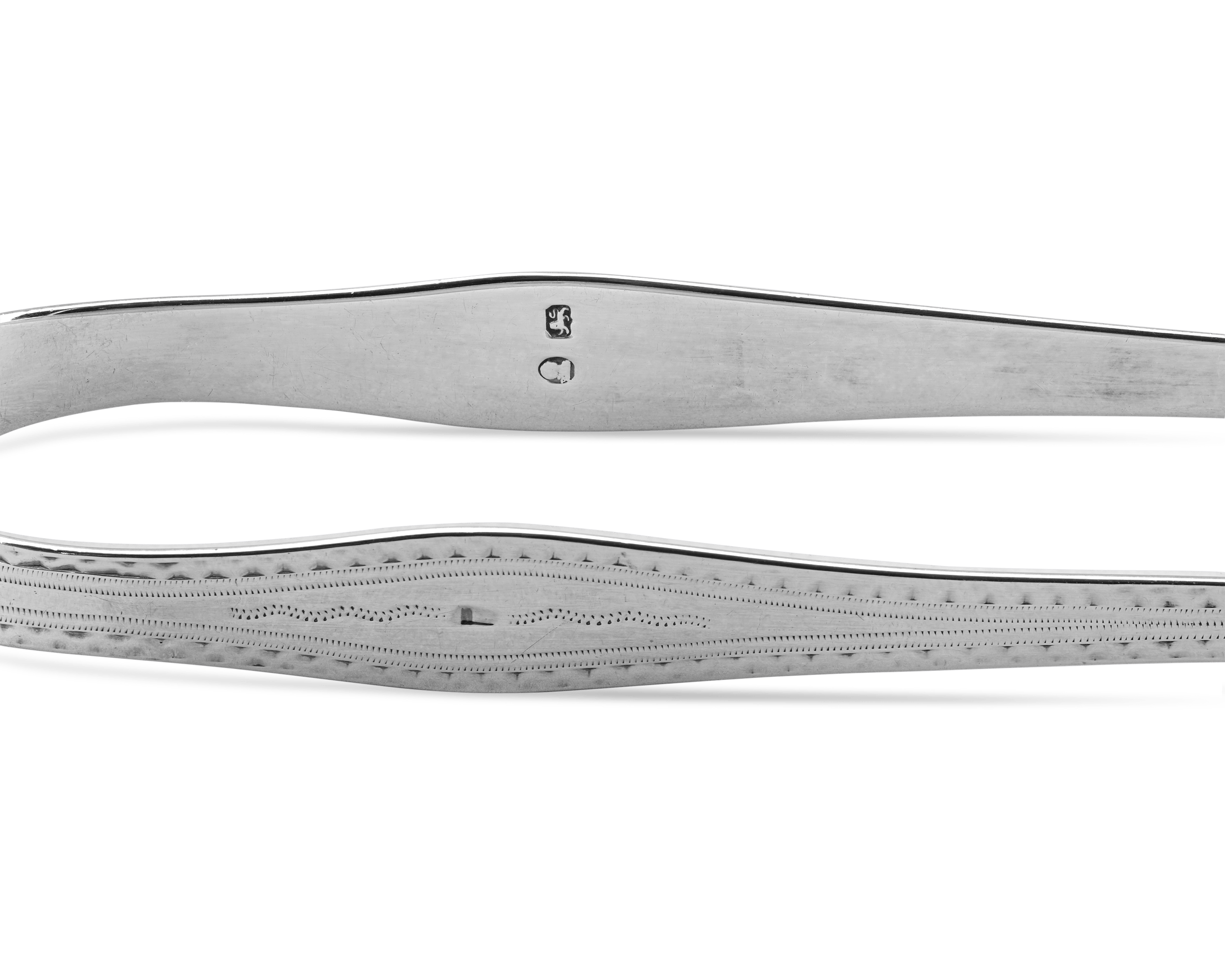 Hester Bateman Engraved Silver Sugar Tongs