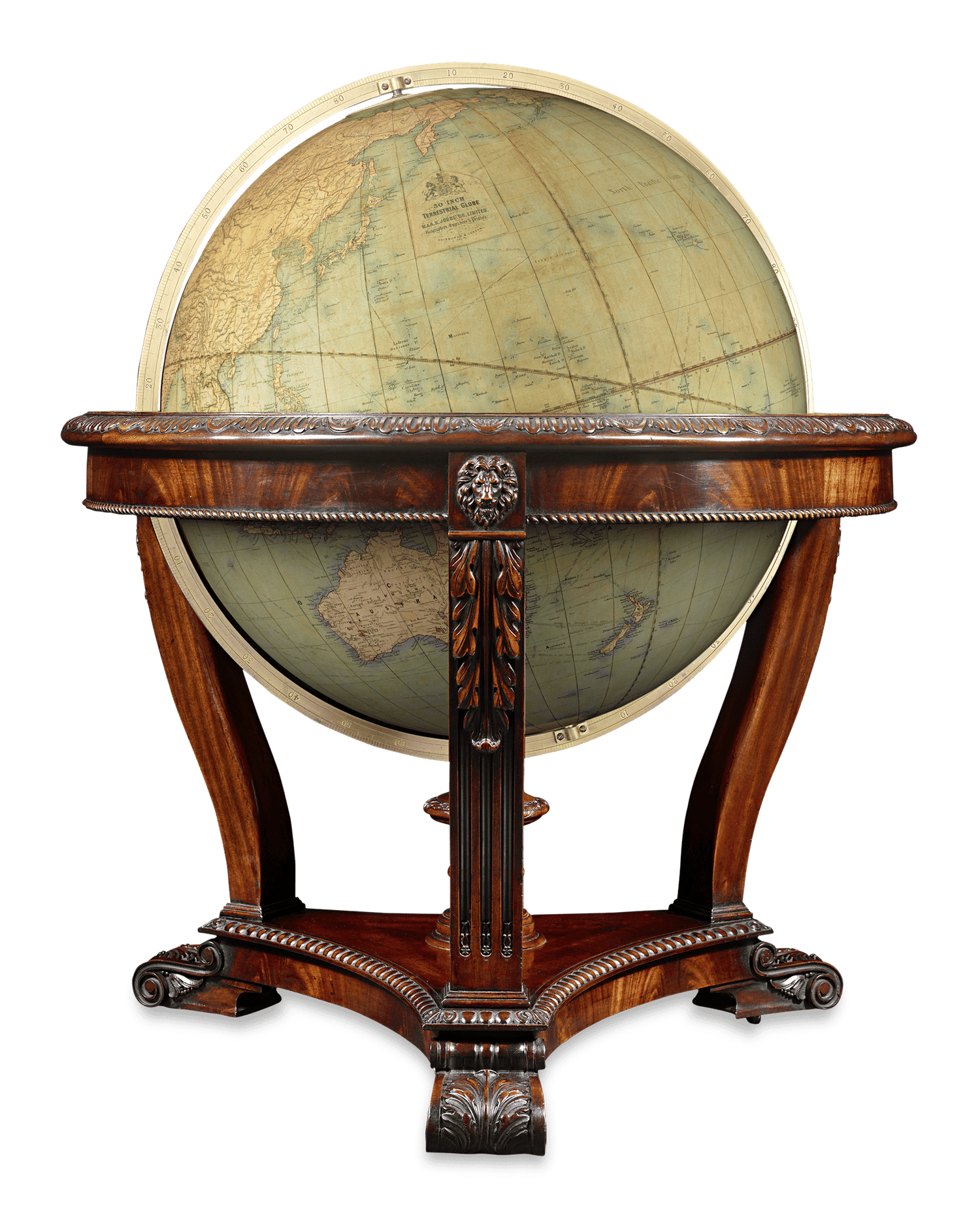 Terrestrial 30-inch Globe by W. & A.K. Johnston