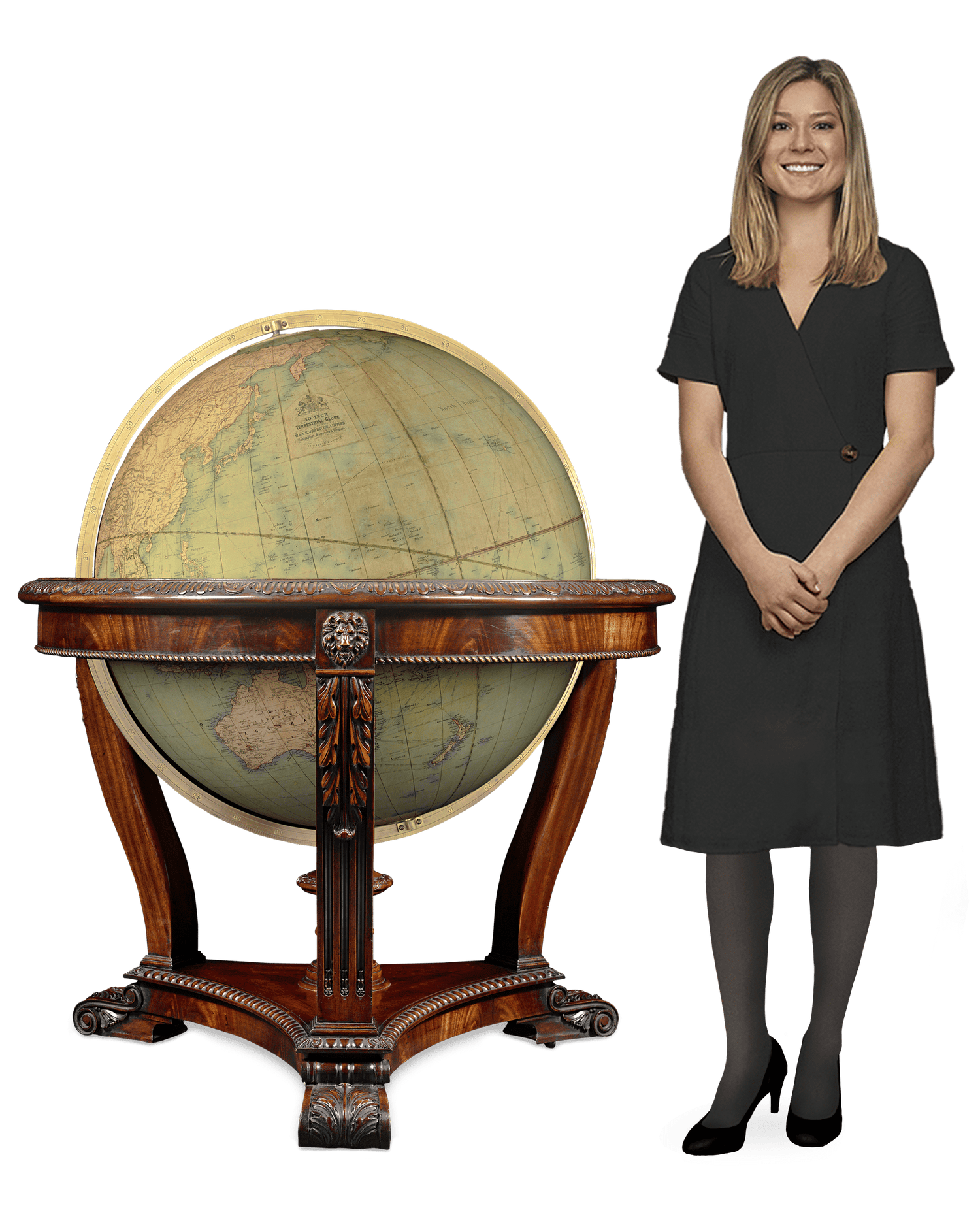 Terrestrial 30-inch Globe by W. & A.K. Johnston