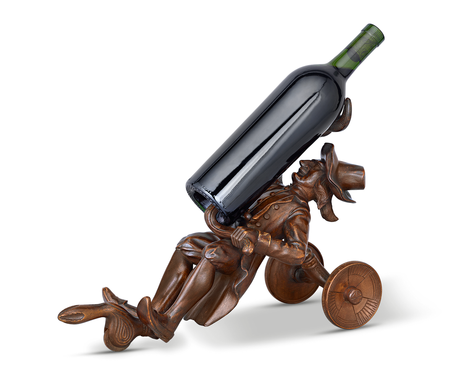 Black Forest Carved Wine Bottle Holder