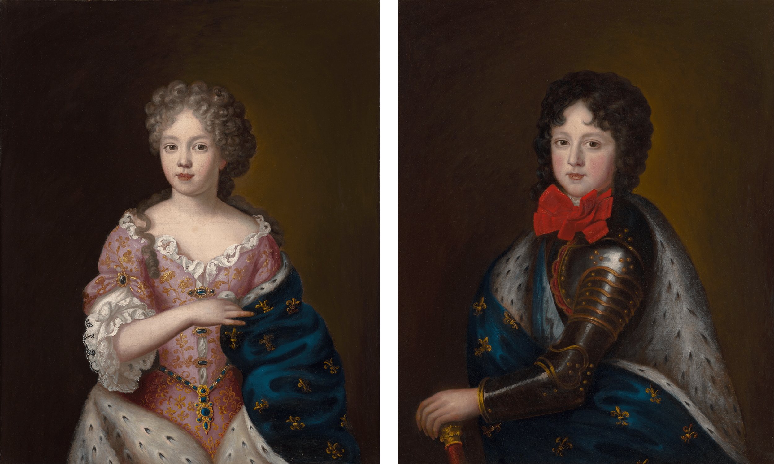 Pair of Royal Portraits of the Duke and Duchess of Burgundy